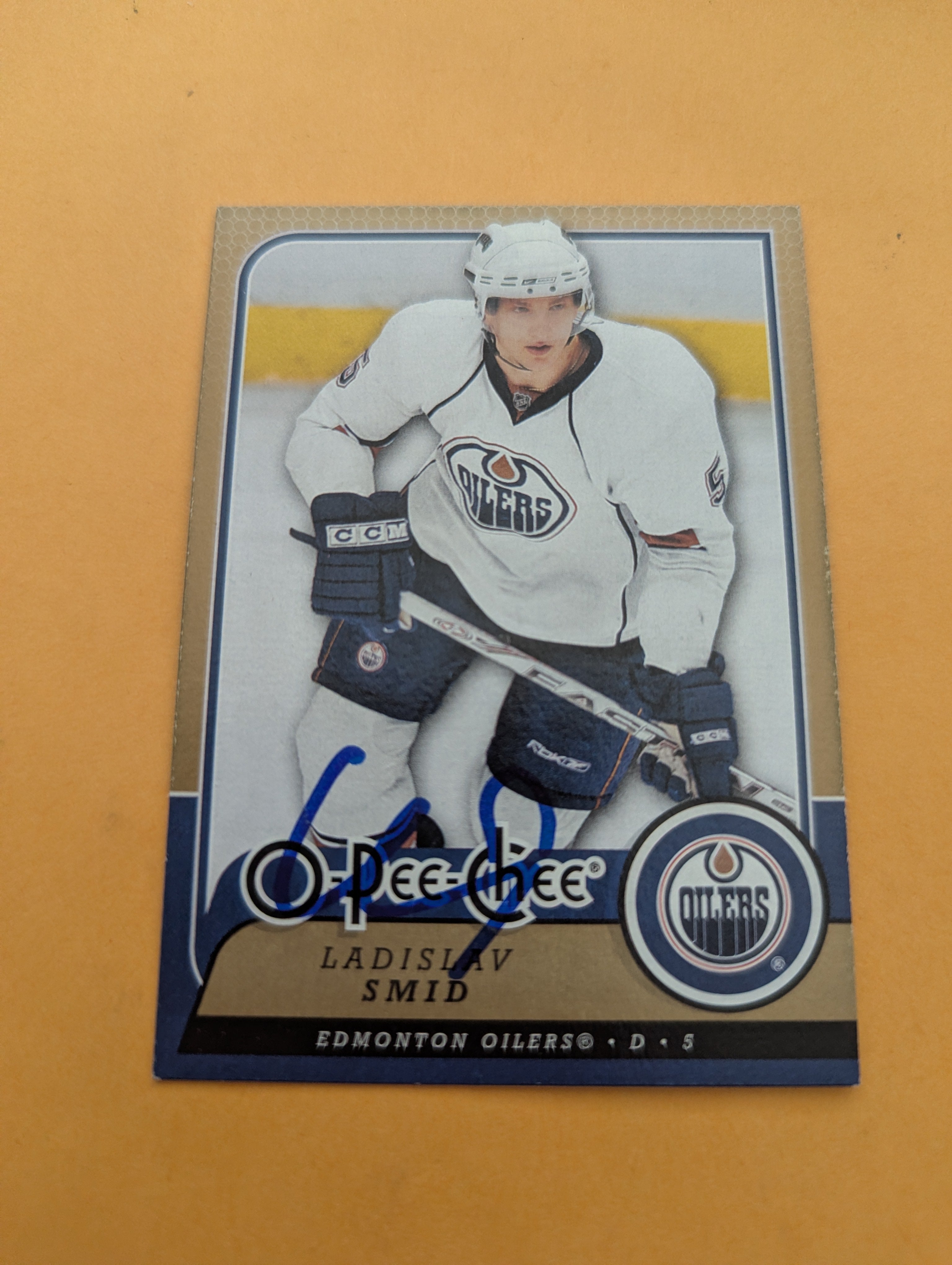 Ladislav Smid Signed Edmonton Oilers Card