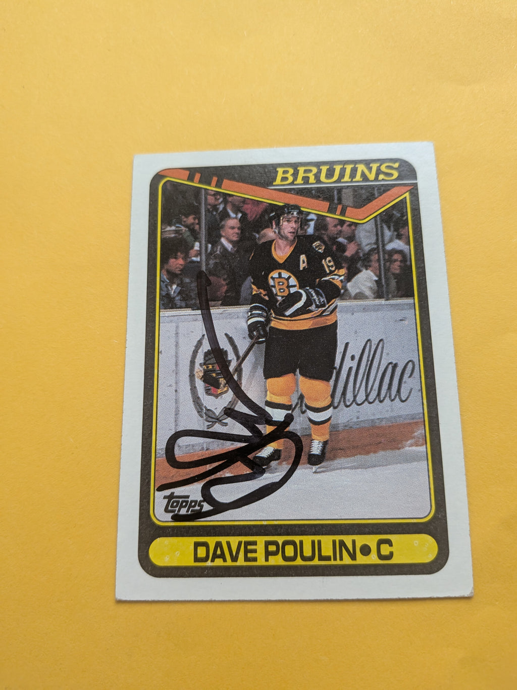 Dave Poulin Signed Boston Bruins Card F