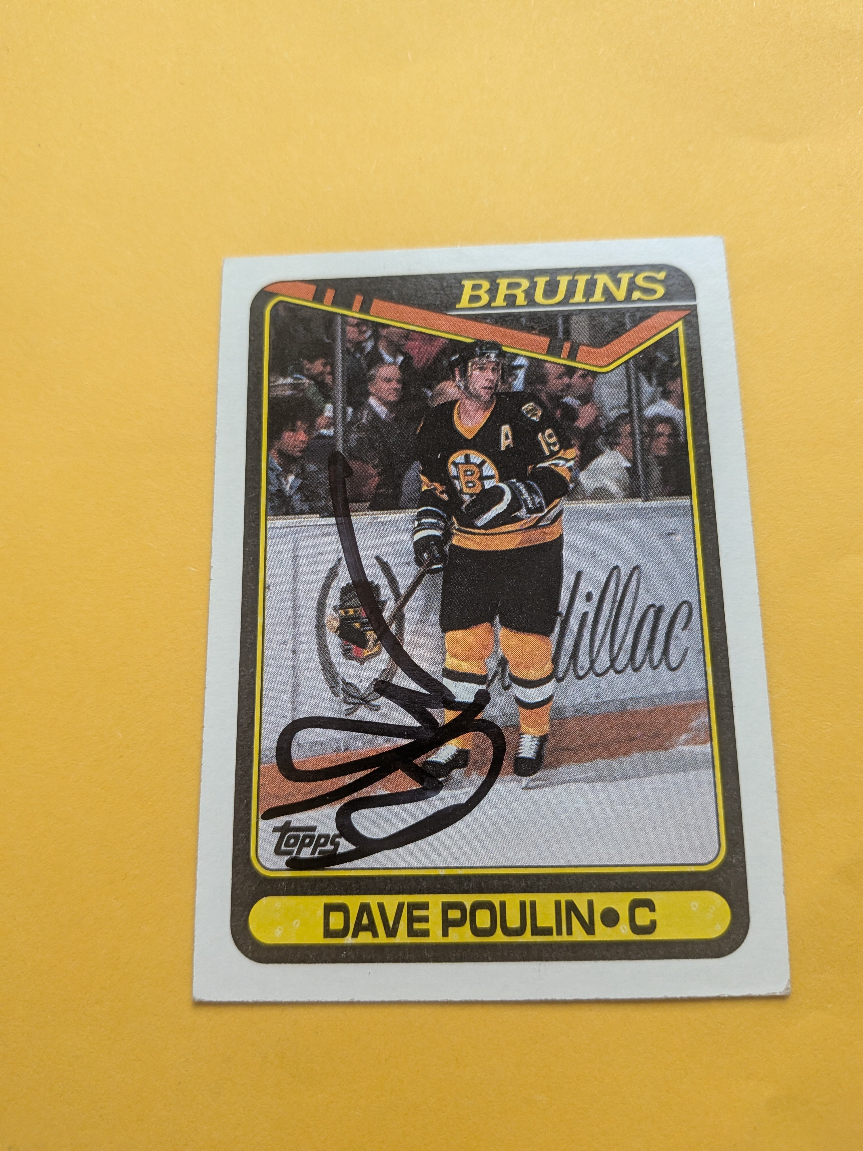 Dave Poulin Signed Boston Bruins Card F