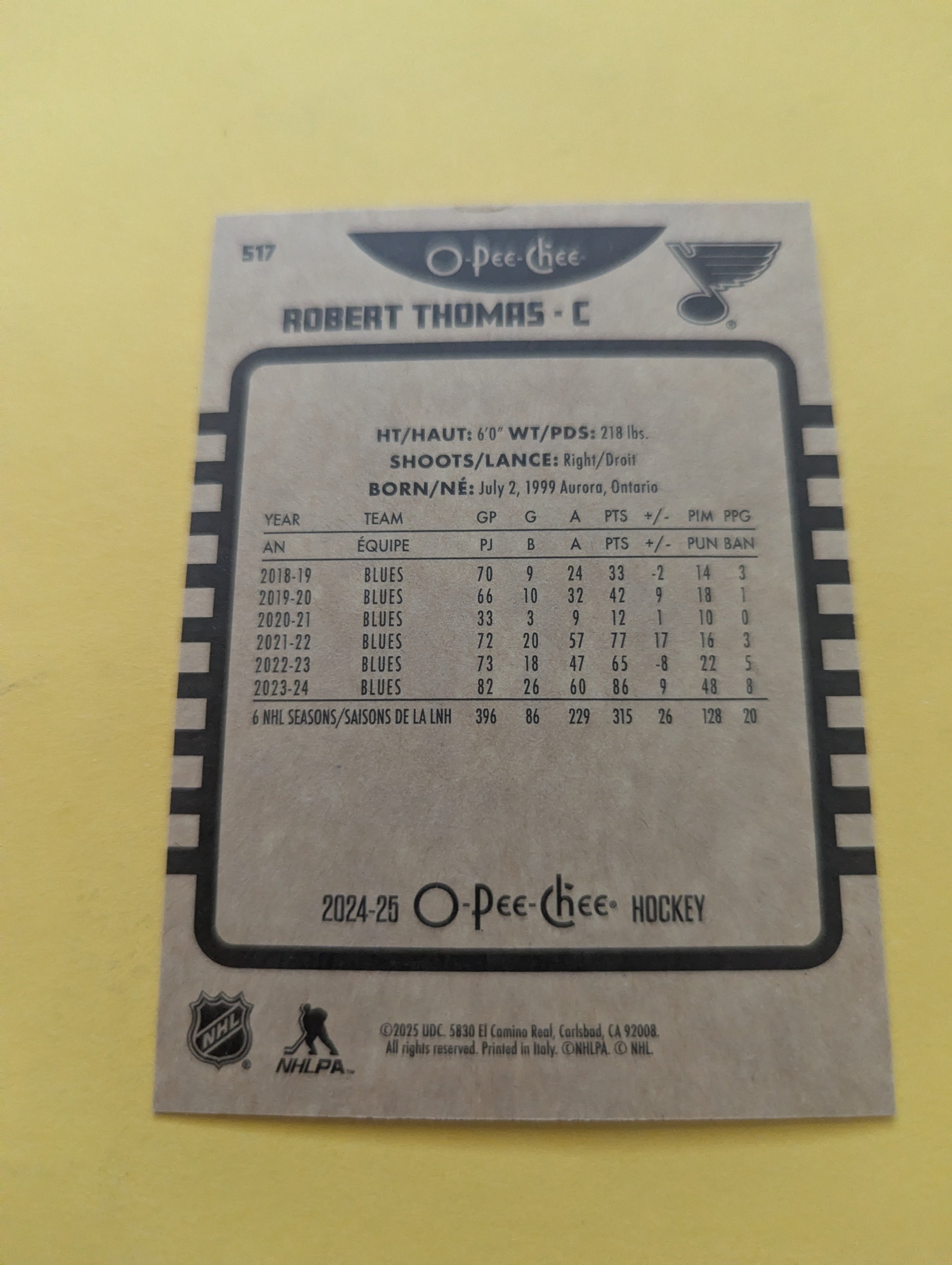 Robert Thomas 24-25 OPC Retro Card