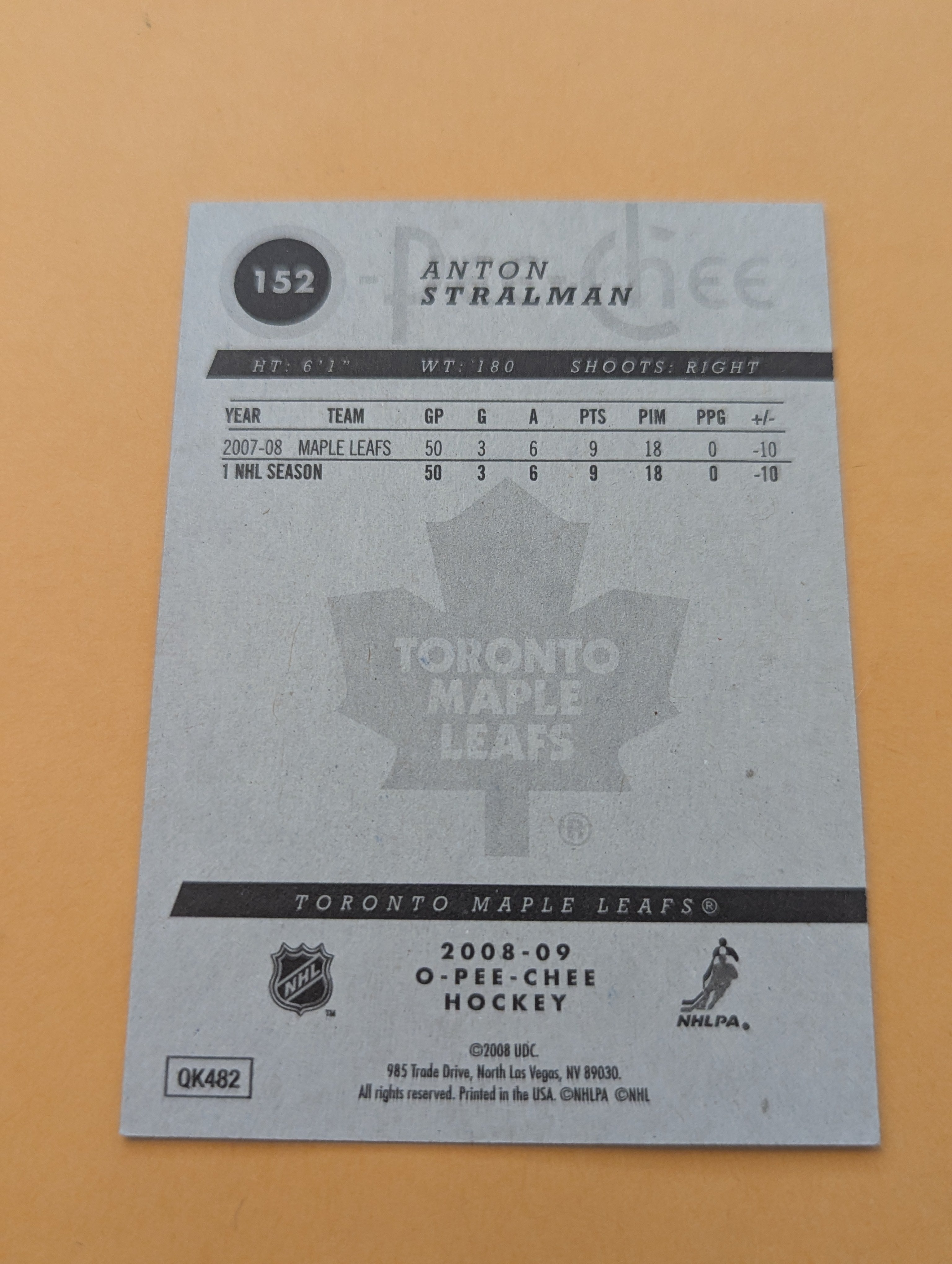 Anton Stralman Signed Toronto Maple Leafs Card
