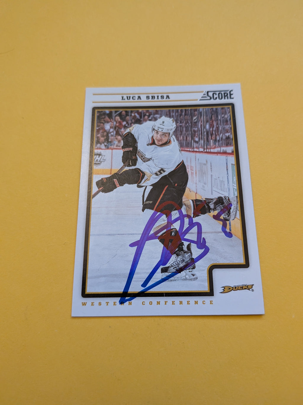Luca Sbisa Signed Anaheim Ducks Card A