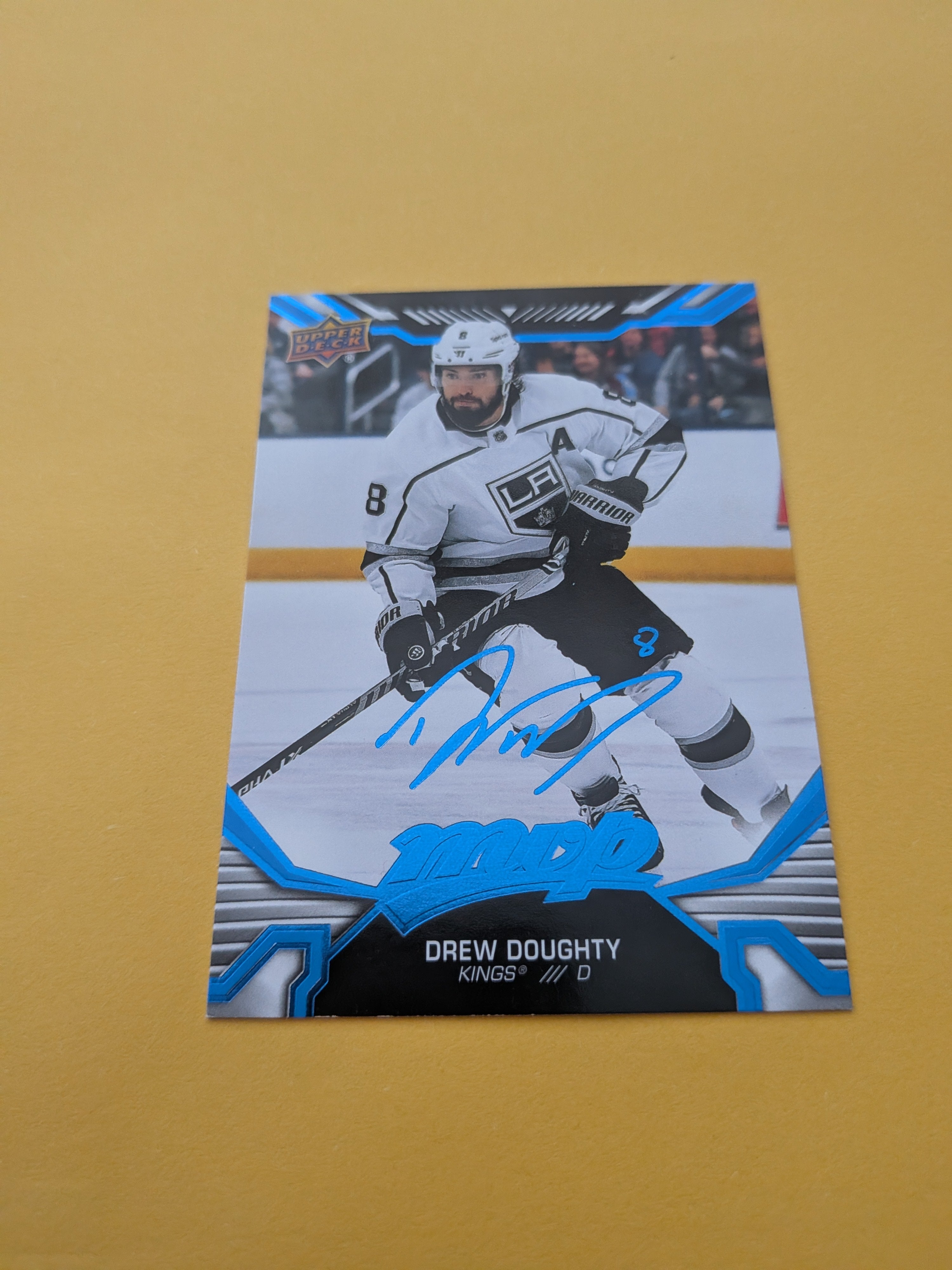 Drew Doughty 22-23 UD MVP Blue Script Factory Set Parallel Card