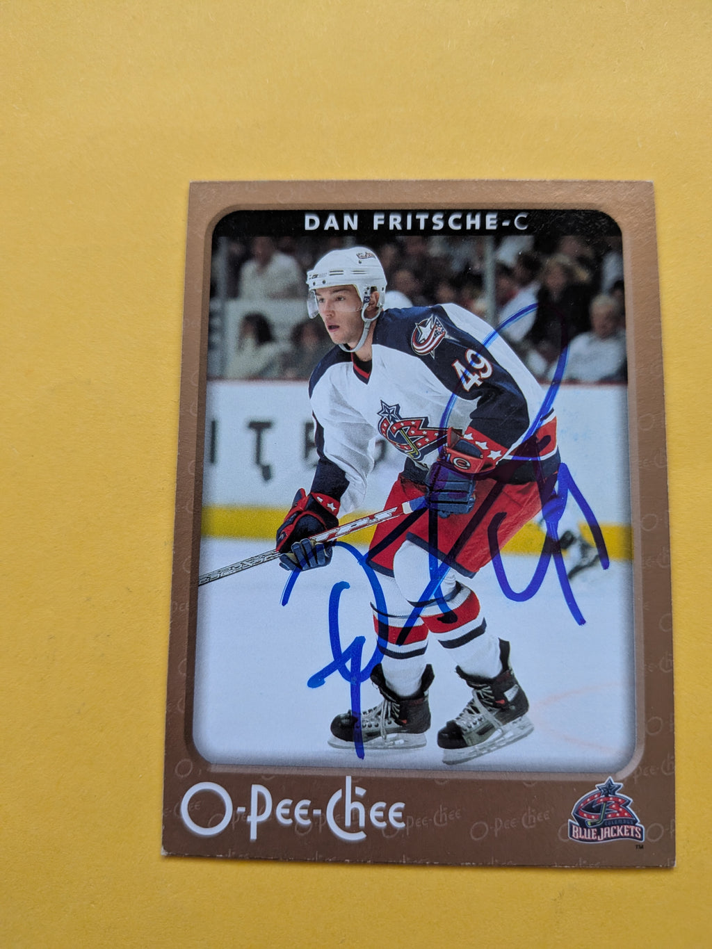 Dan Fritsche Signed Columbus Blue Jackets Card A