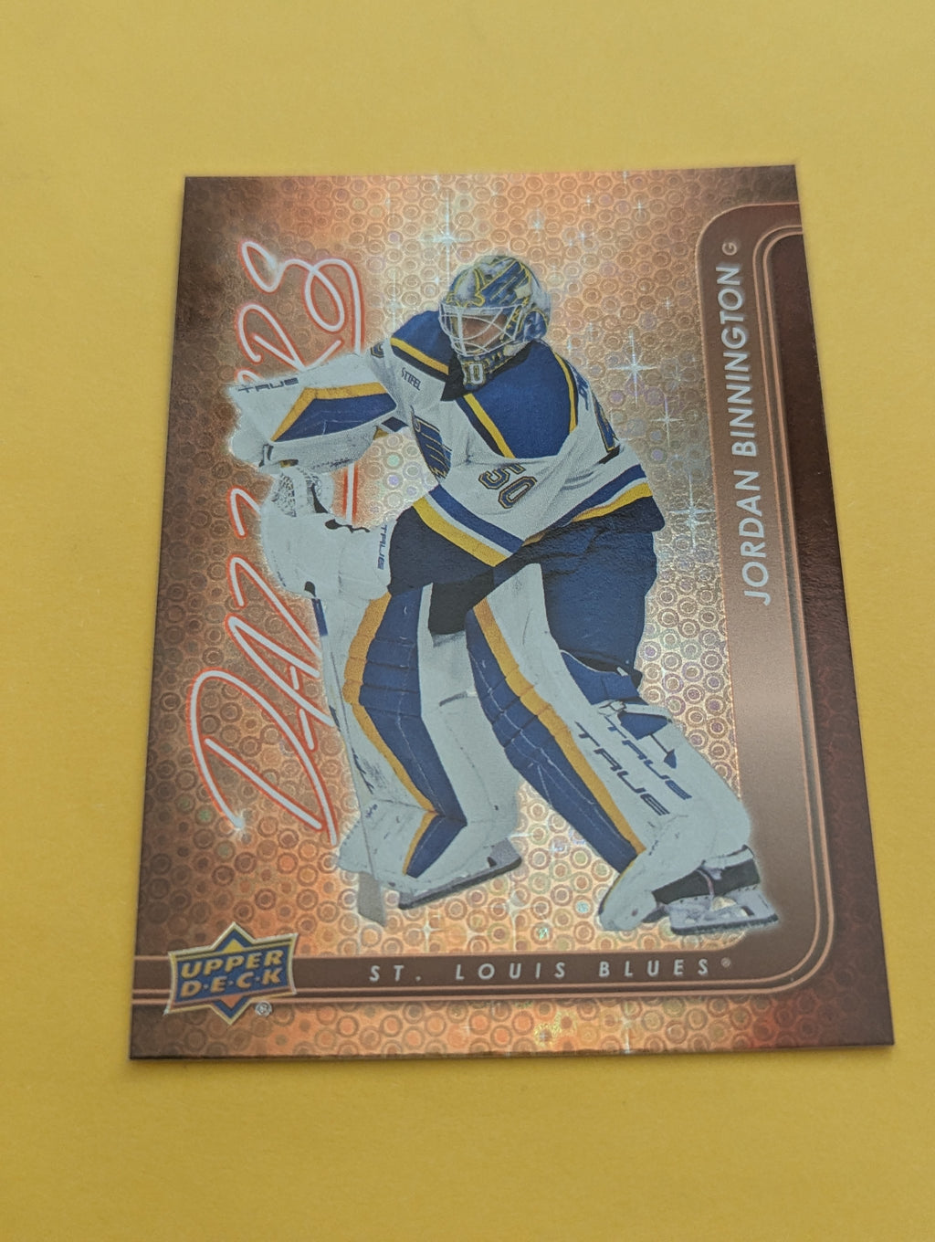 Jordan Binnington 24-25 Upper Deck Dazzlers Orange Card