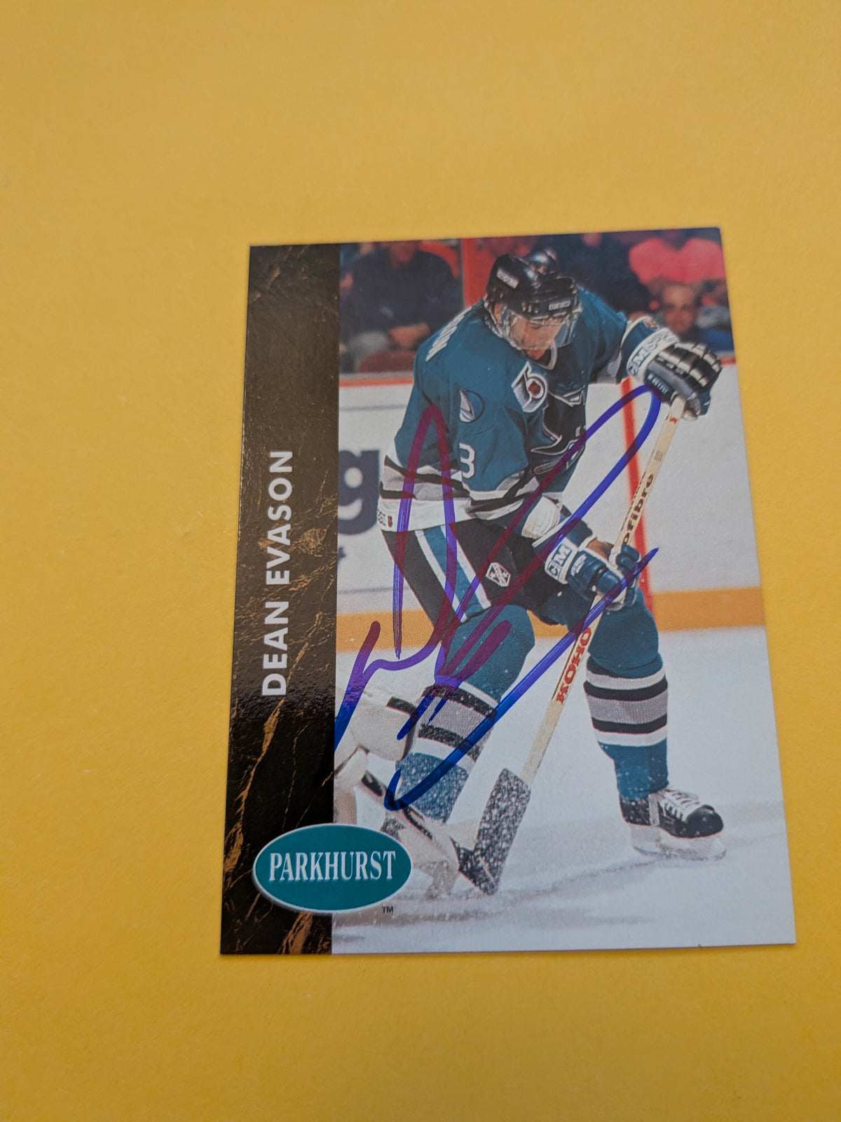 Dean Evason Signed San Jose Sharks Card B