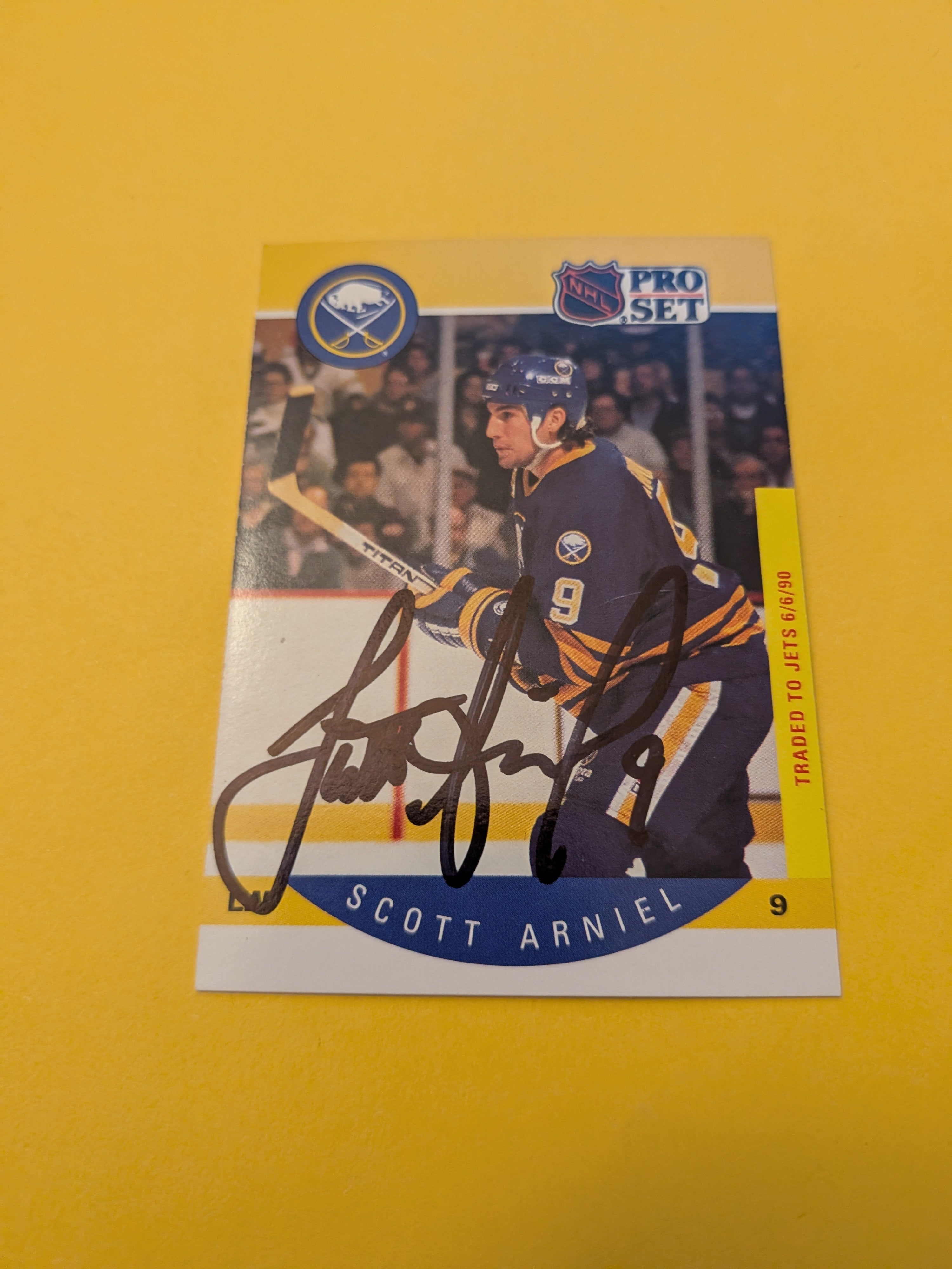 Scott Arniel Signed Buffalo Sabres Card C