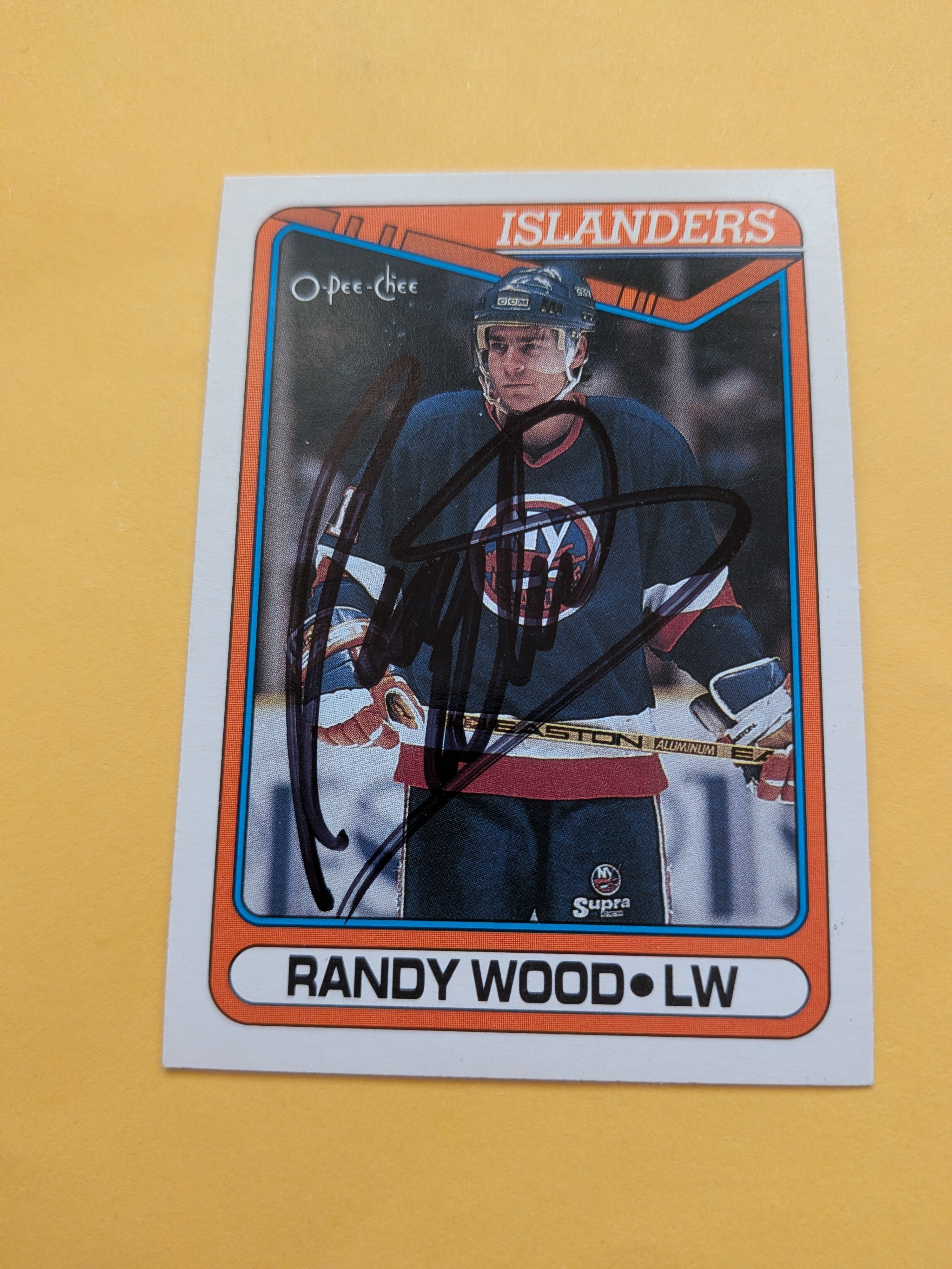Randy Wood Signed New York Islanders Card E