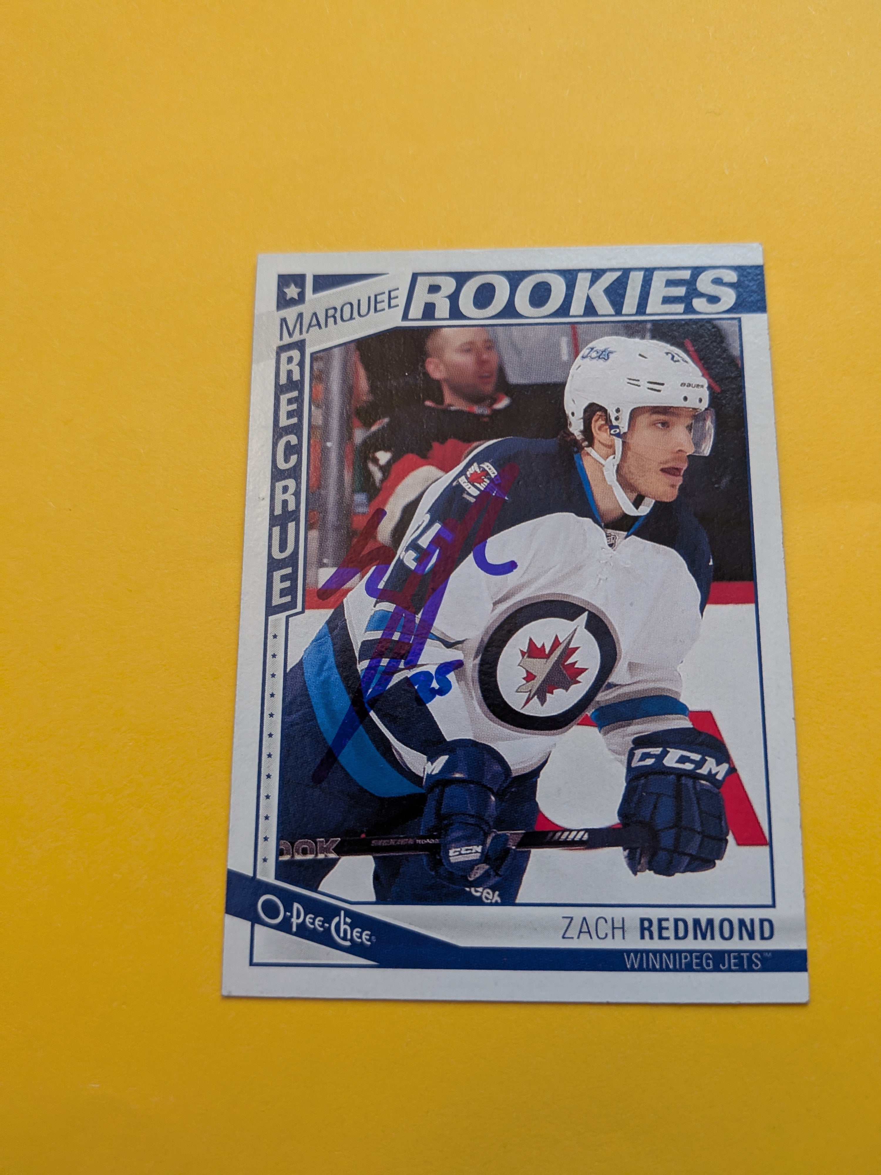 Zach Redmond Signed Winnipeg Jets Rookie Card A