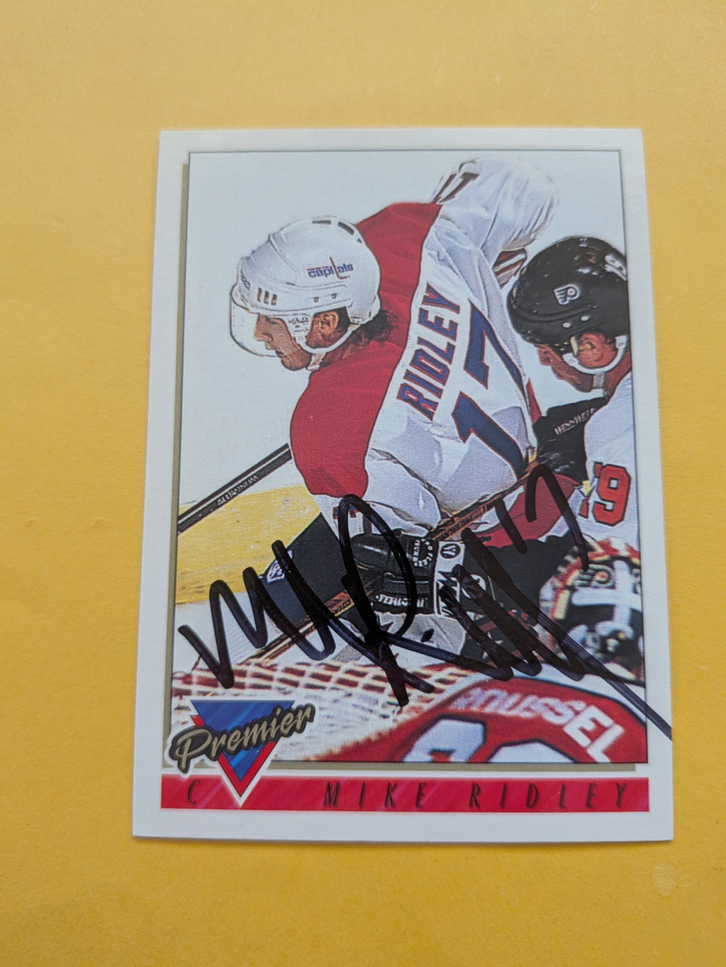 Mike Ridley Signed Washington Capitals Card C