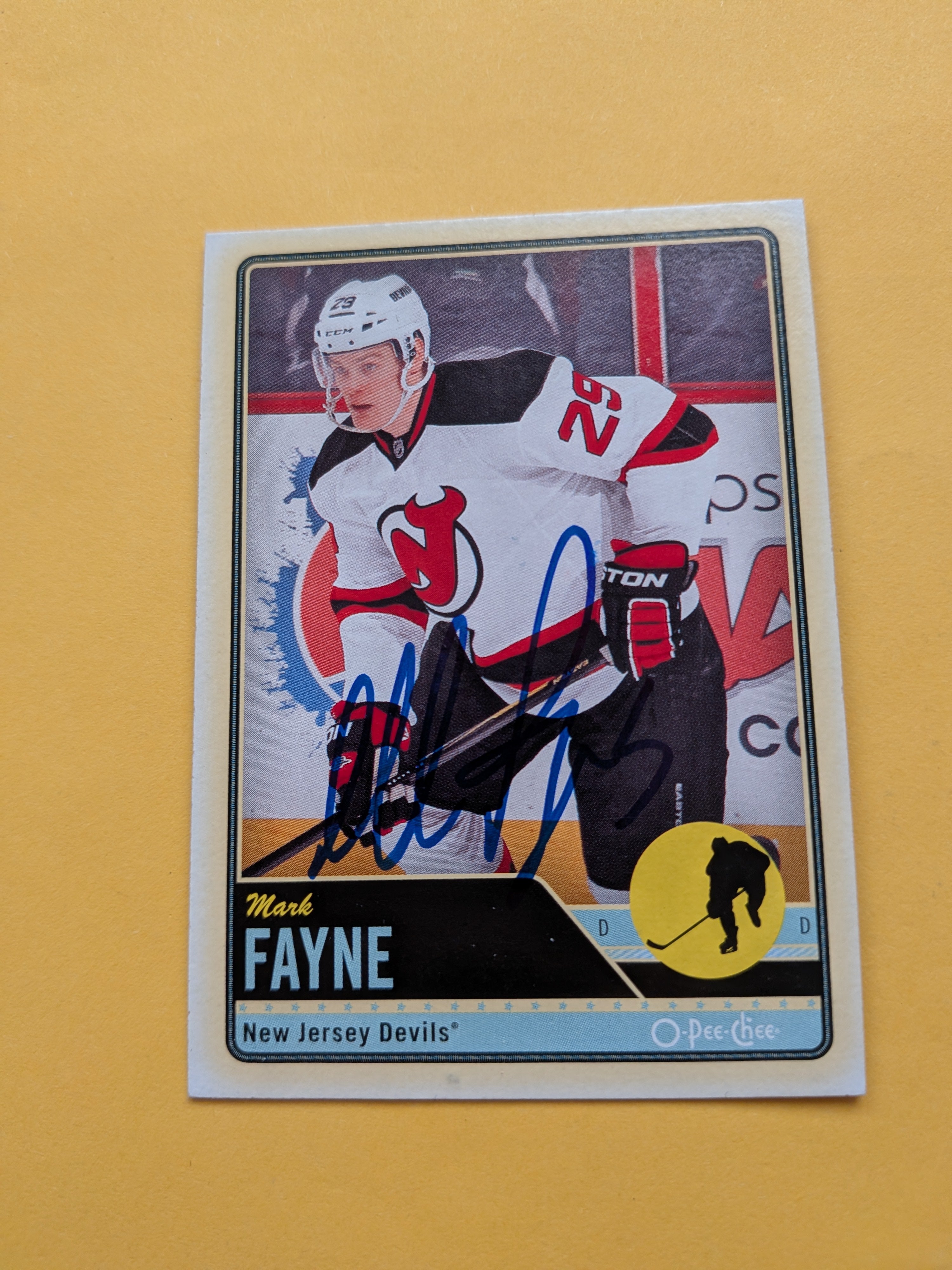 Mark Fayne Signed New Jersey Devils Card B