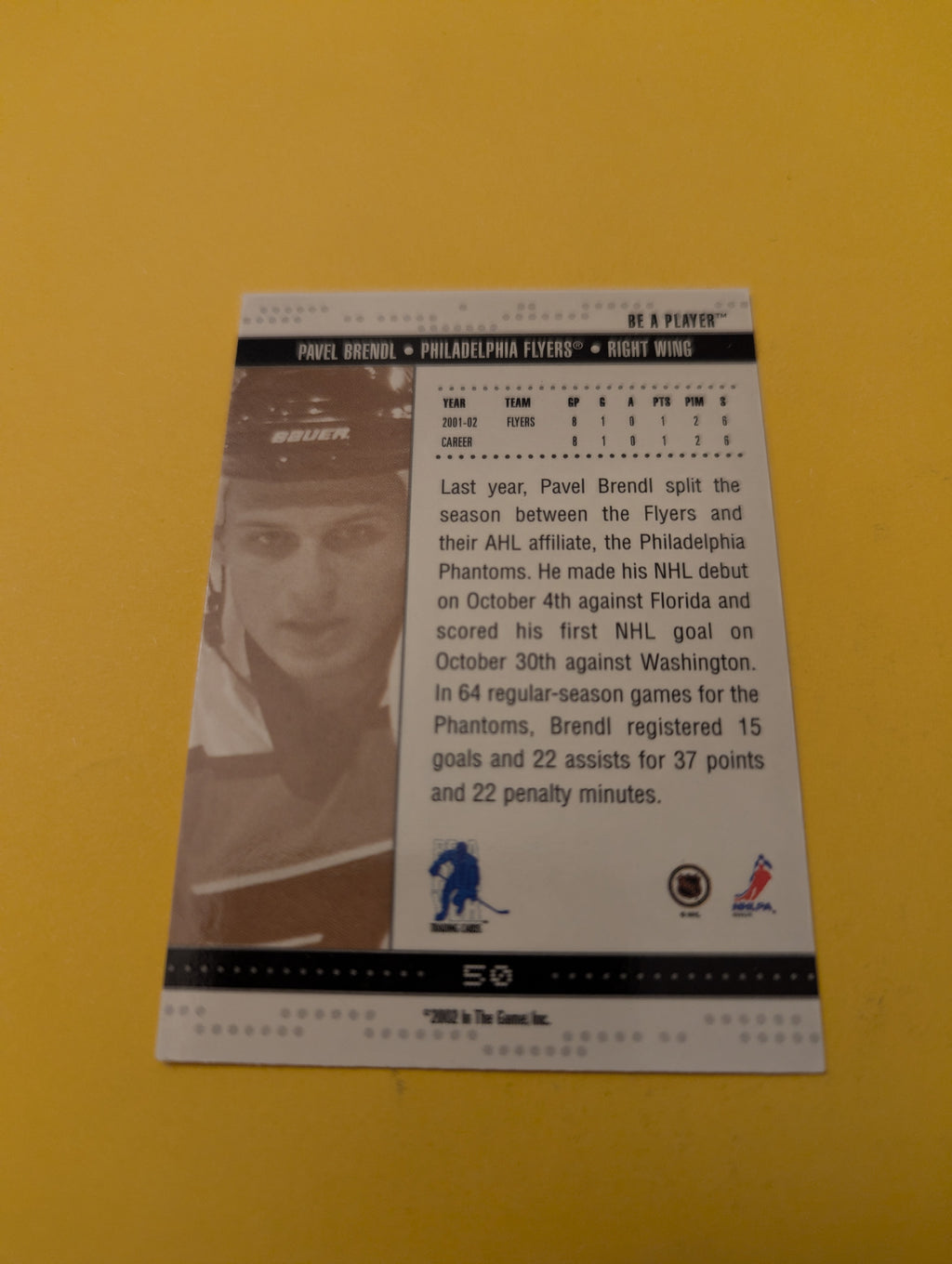 Pavel Brendl Signed Philadelphia Flyers Card