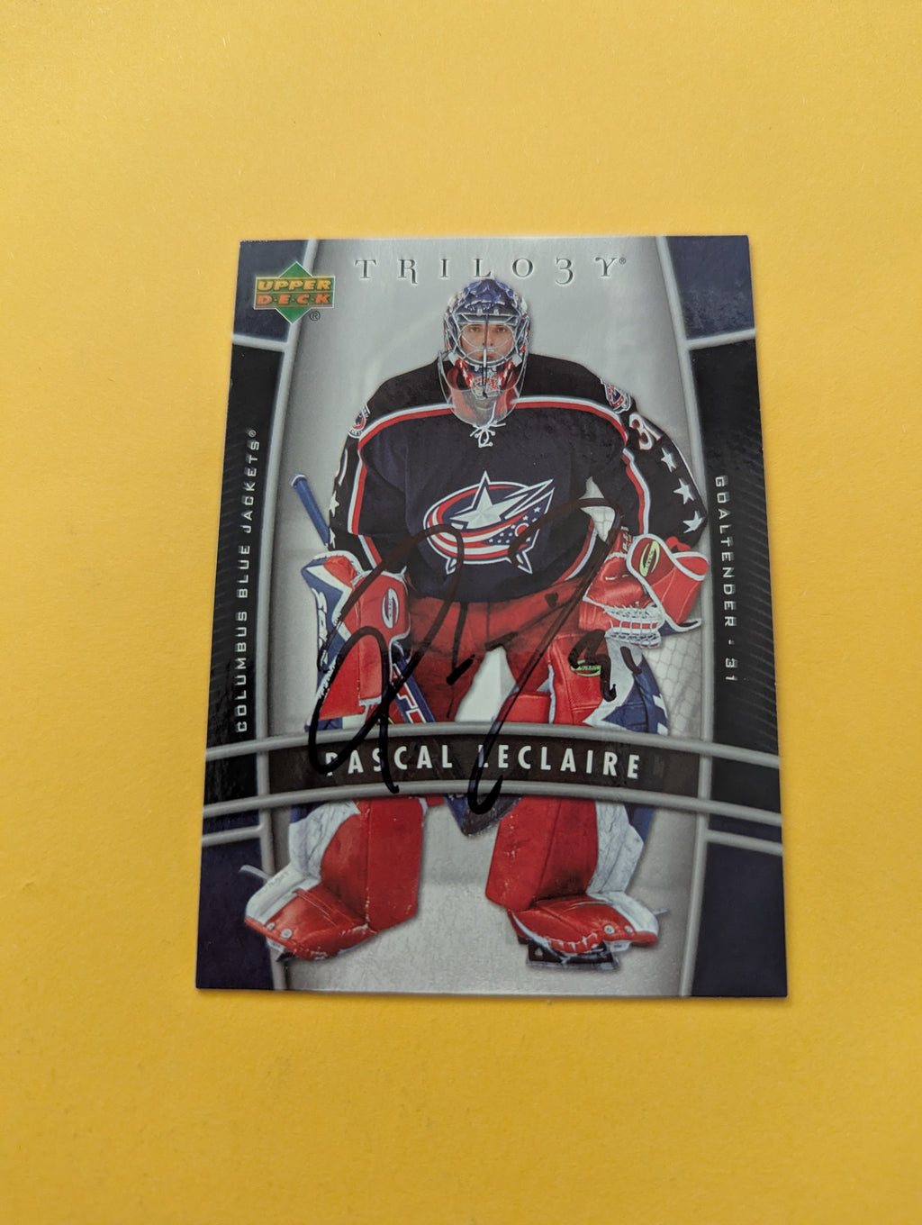 Pascal LeClaire Signed Columbus Blue Jackets Card