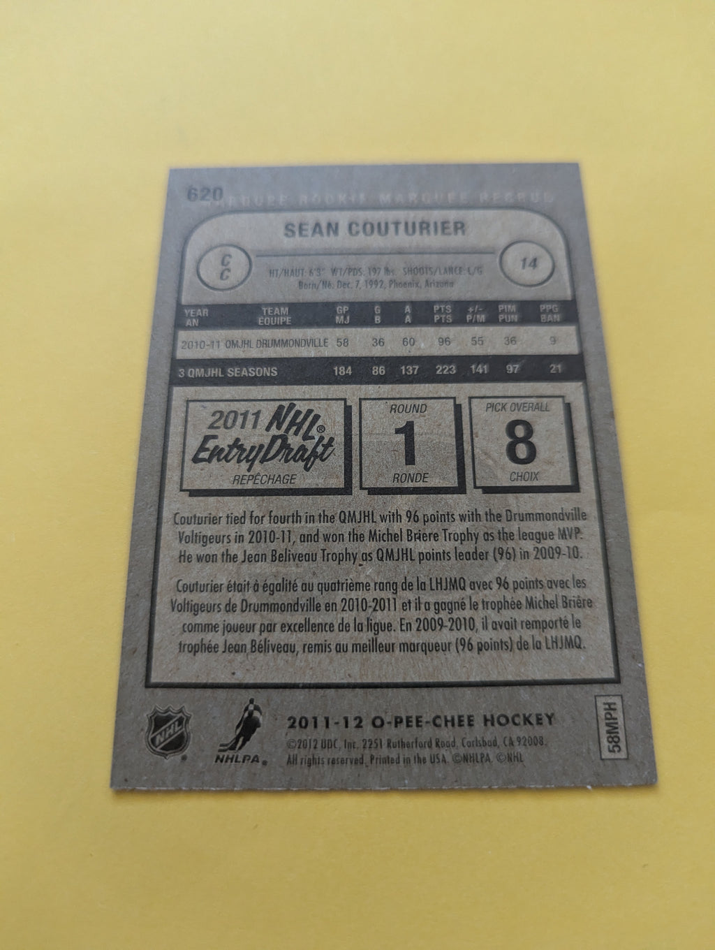 Sean Couturier 11-12 OPC Rookie Card