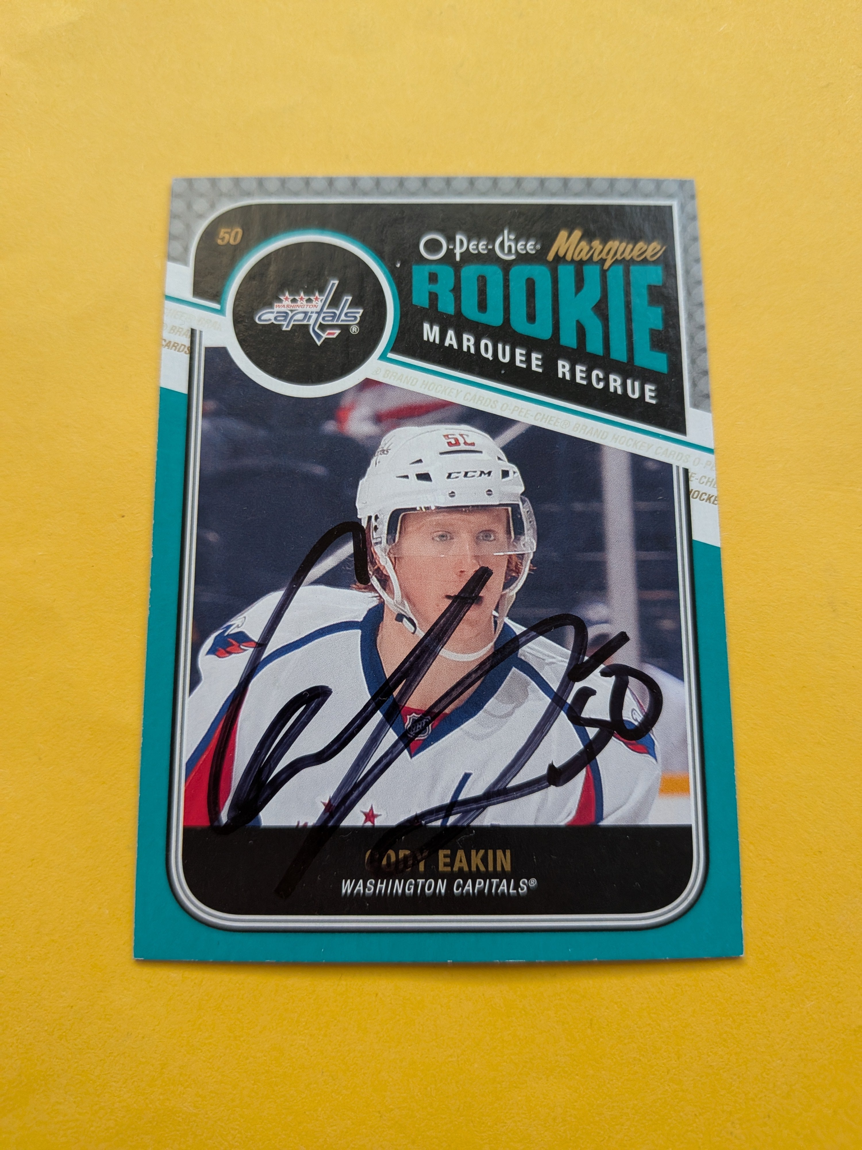 Cody Eakin Signed Washington Capitals Rookie Card A