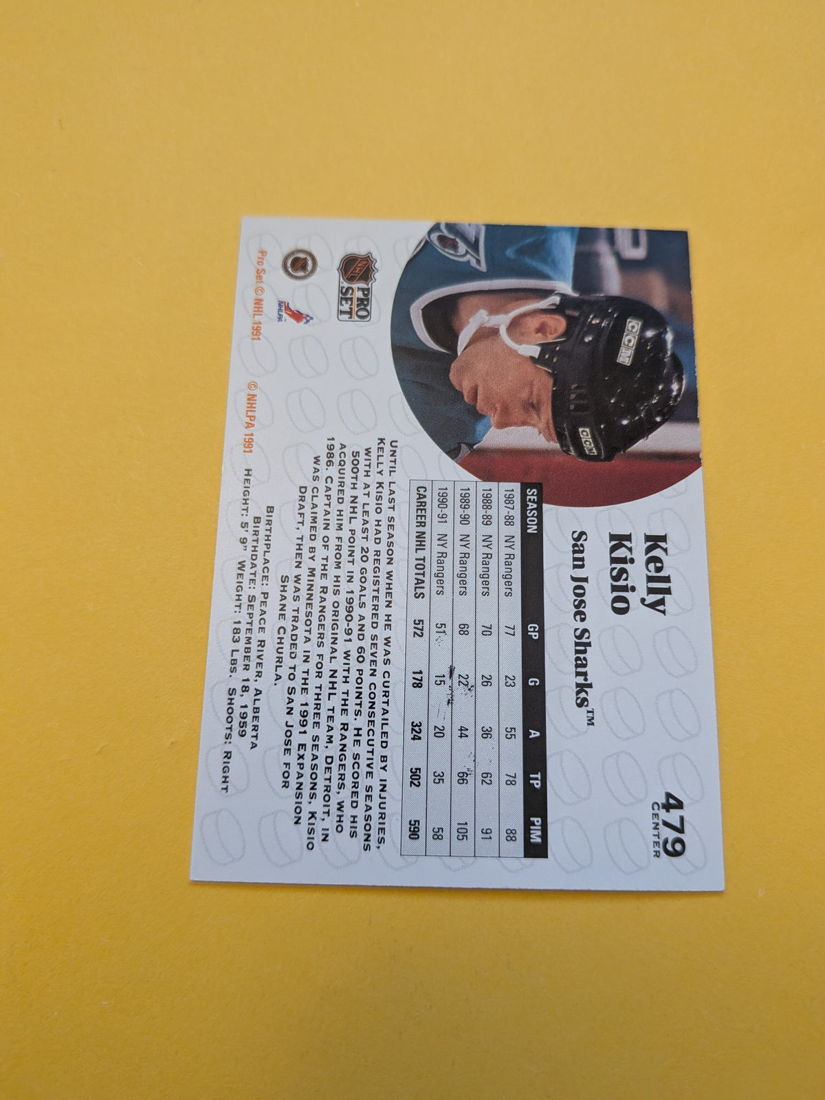 Kelly Kisio Signed San Jose Sharks Card K