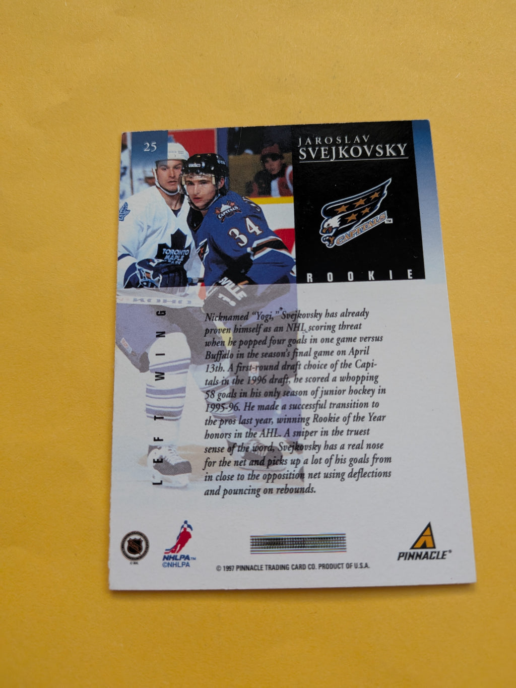Jaroslav Svejkovsky Signed Washington Capitals Card B