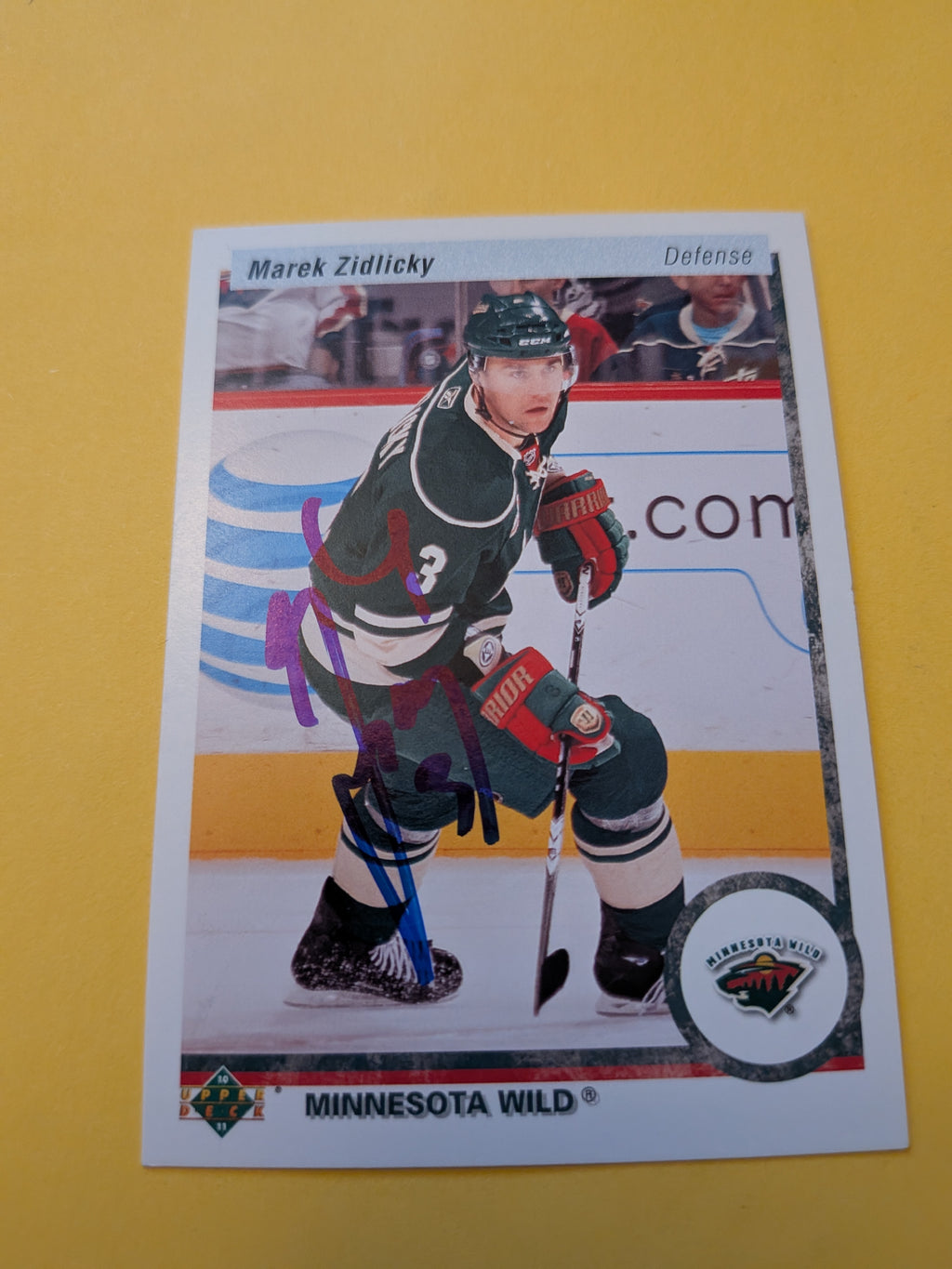 Marek Zidlicky Signed Minnesota Wild Card B
