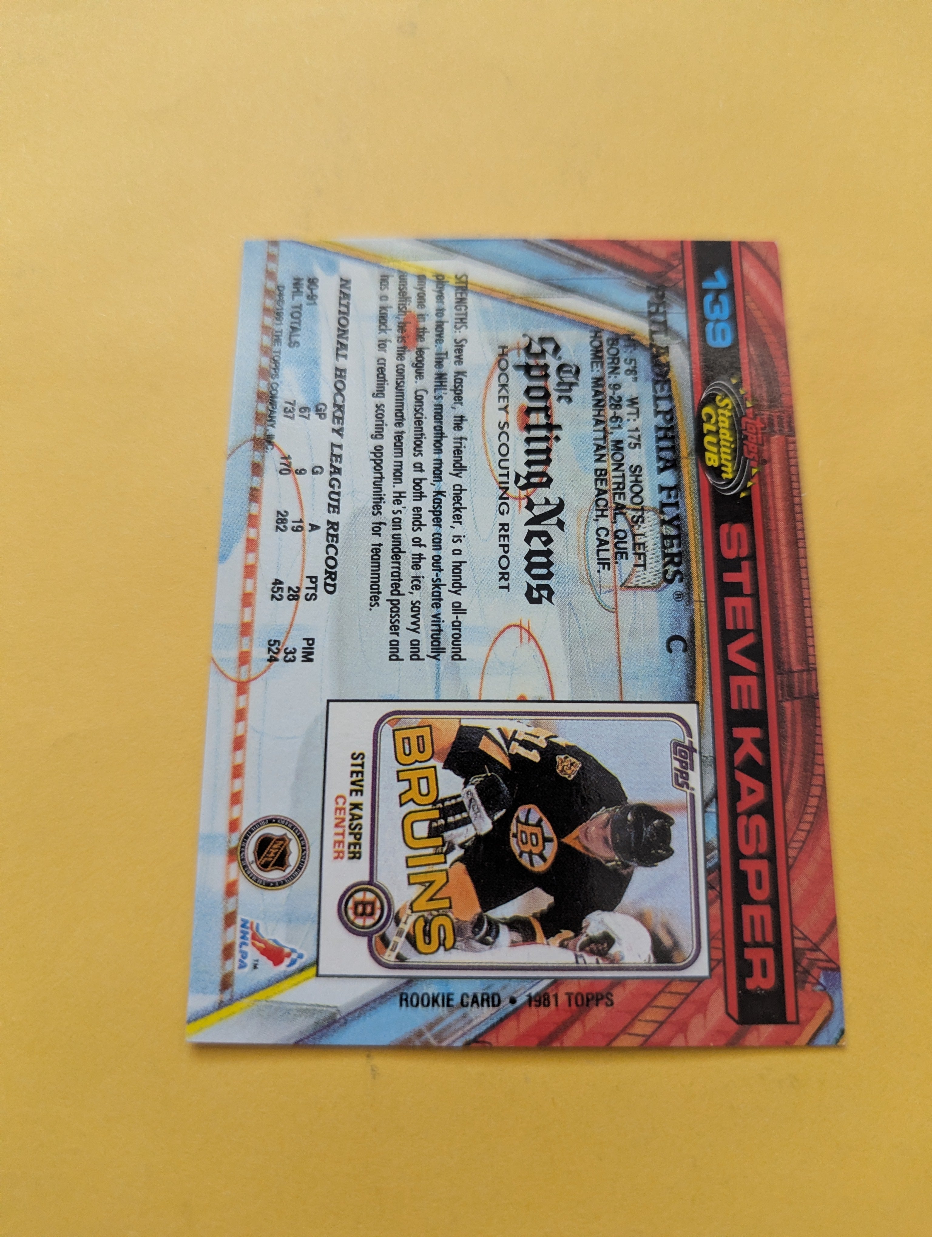 Steve Kasper Signed Los Angeles Kings Card A