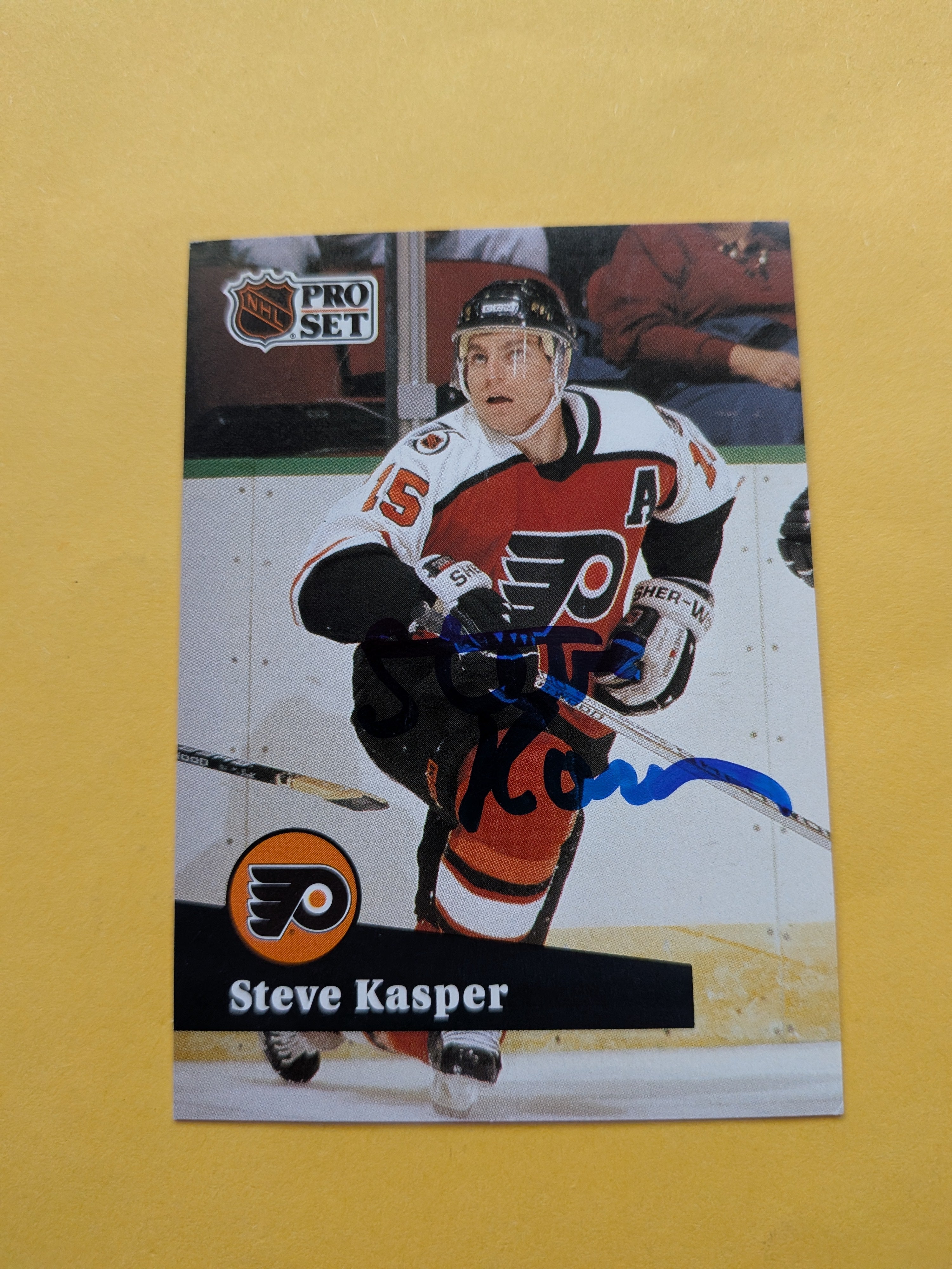 Steve Kasper Signed Philadelphia Flyers Card A