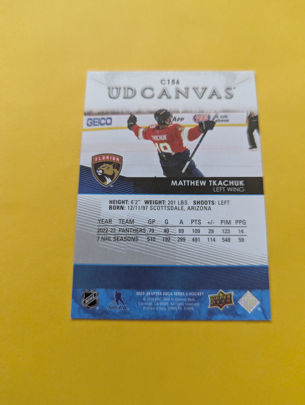 Matthew Tkachuk 23-24 Upper Deck UD Canvas Card
