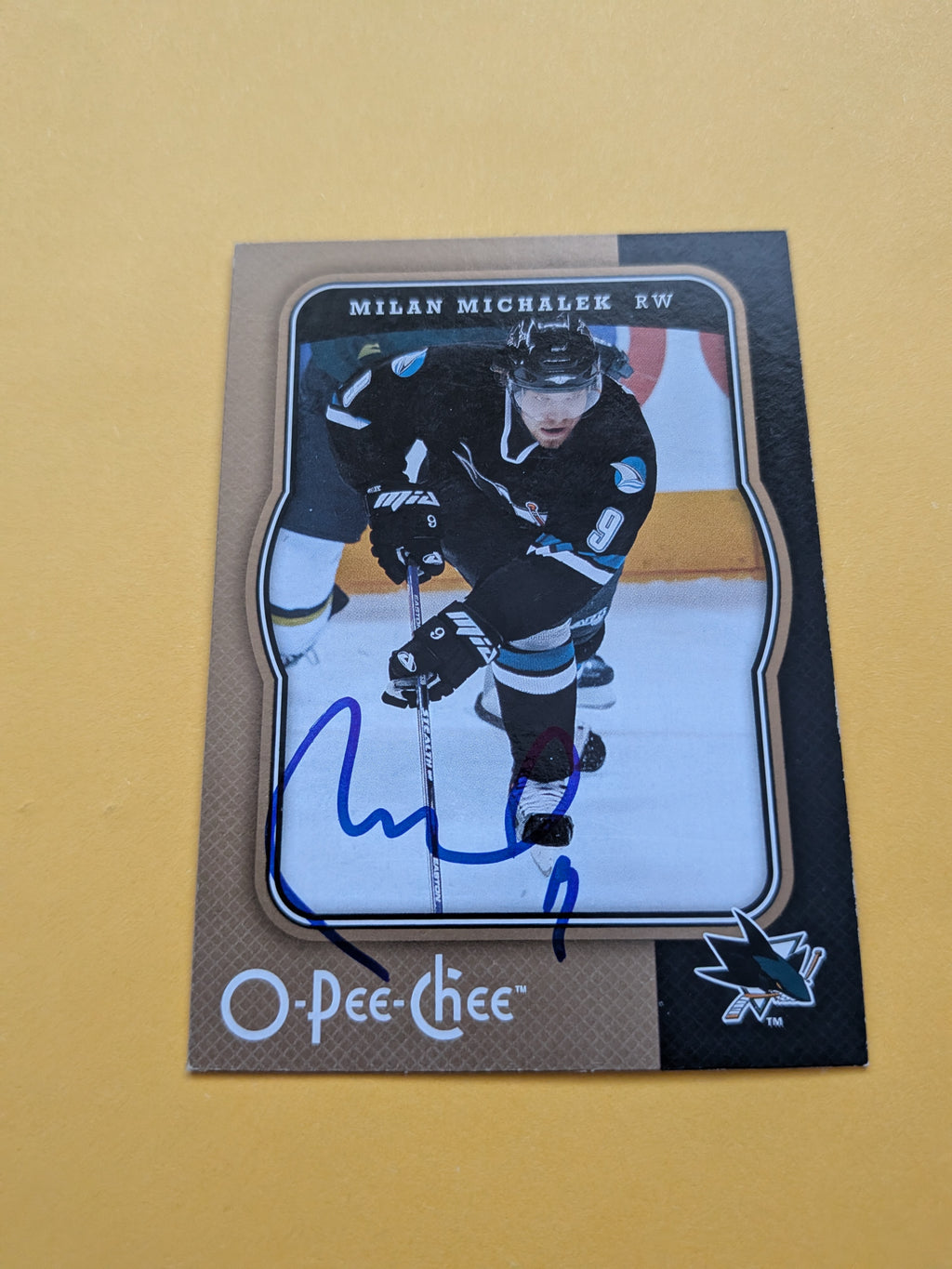 Milan Michalek Signed San Jose Sharks Card F