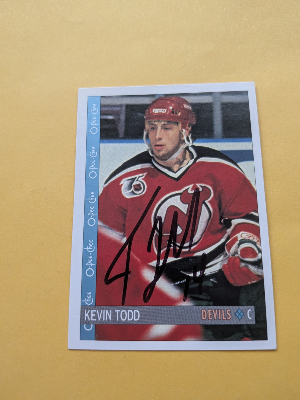 Kevin Todd Signed New Jersey Devils Card B