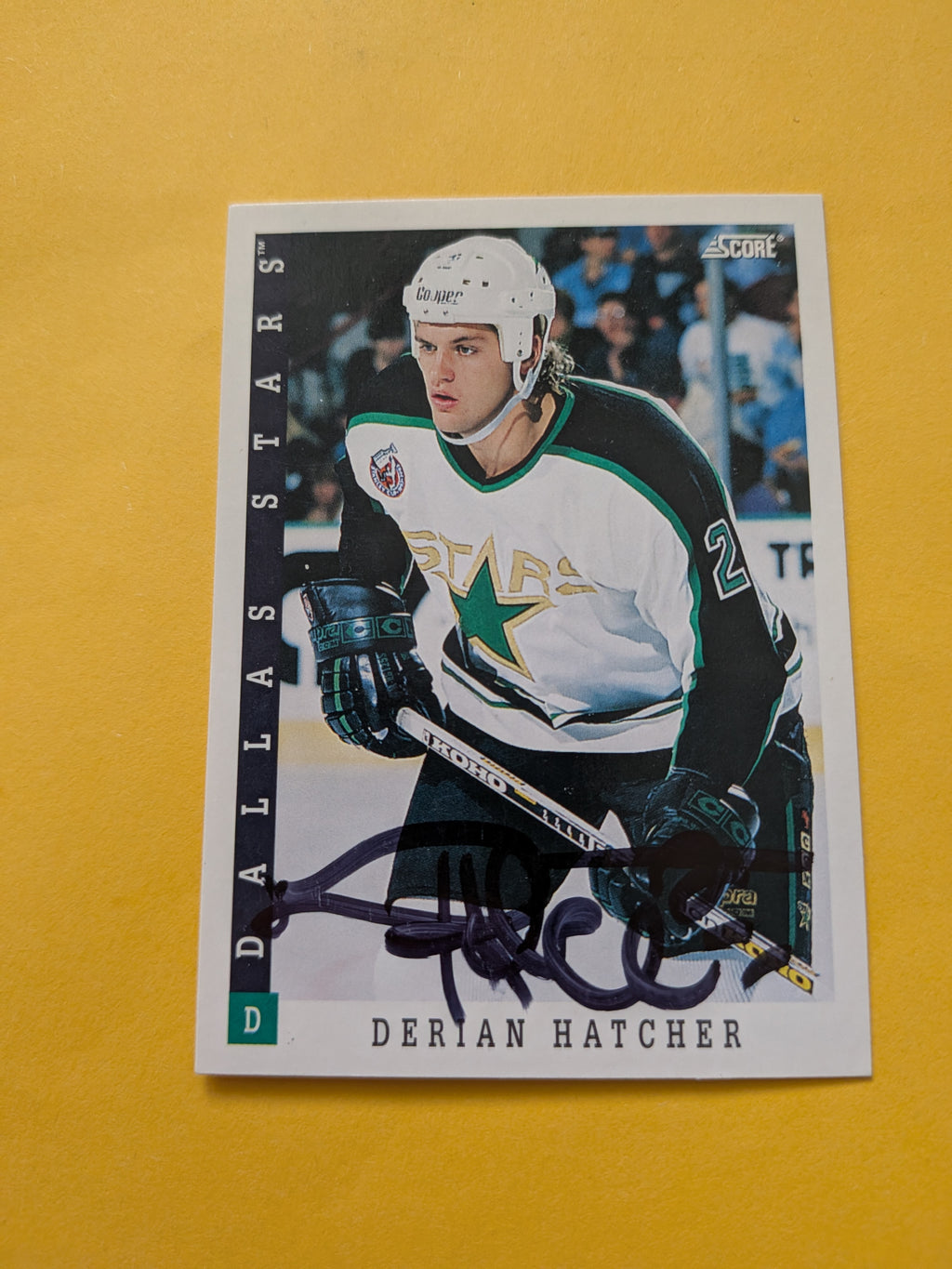 Derian Hatcher Signed Minnesota North Stars Card B