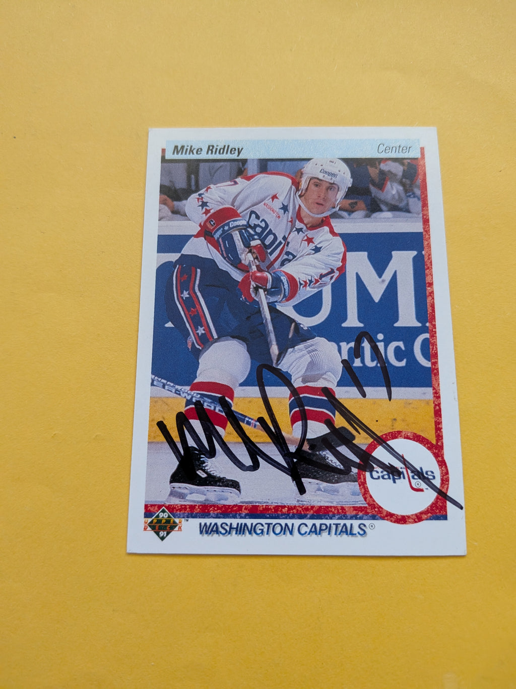 Mike Ridley Signed Washington Capitals Card A