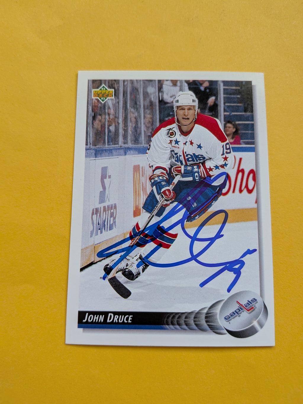 John Druce Signed Washington Capitals Card A