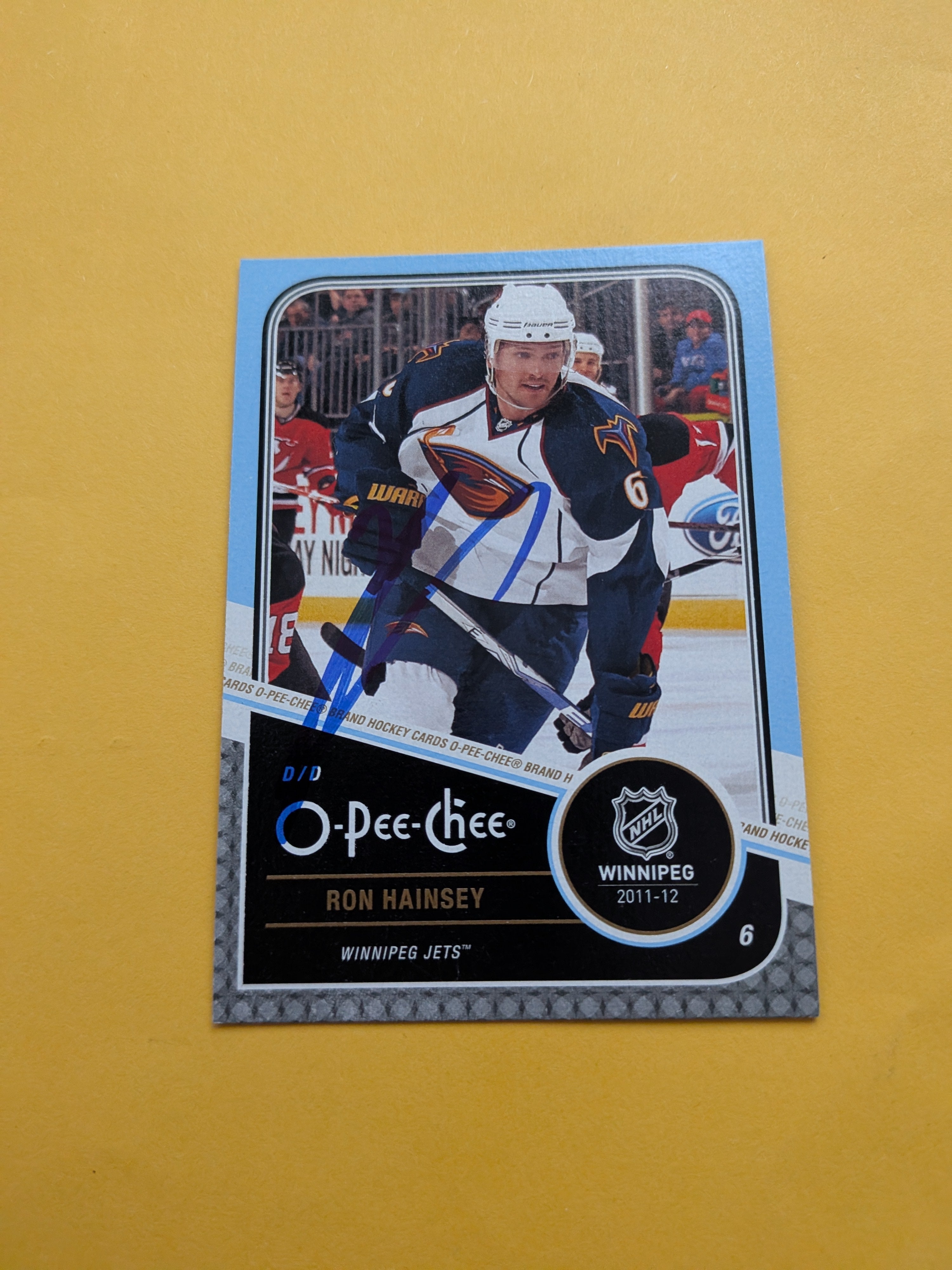 Ron Hainsey Signed Atlanta Thrashers Card A