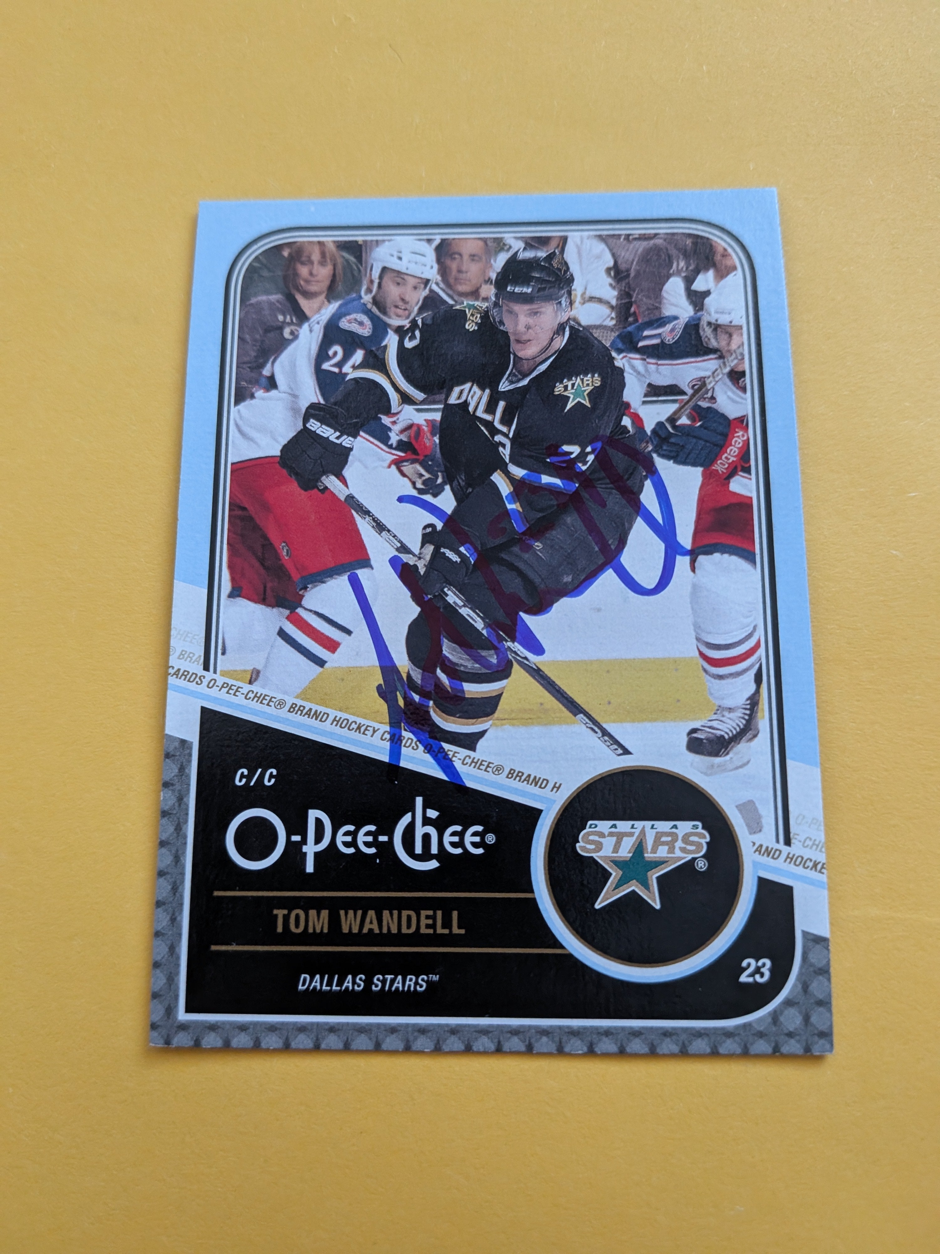 Tom Wandell Signed Dallas Stars Card C