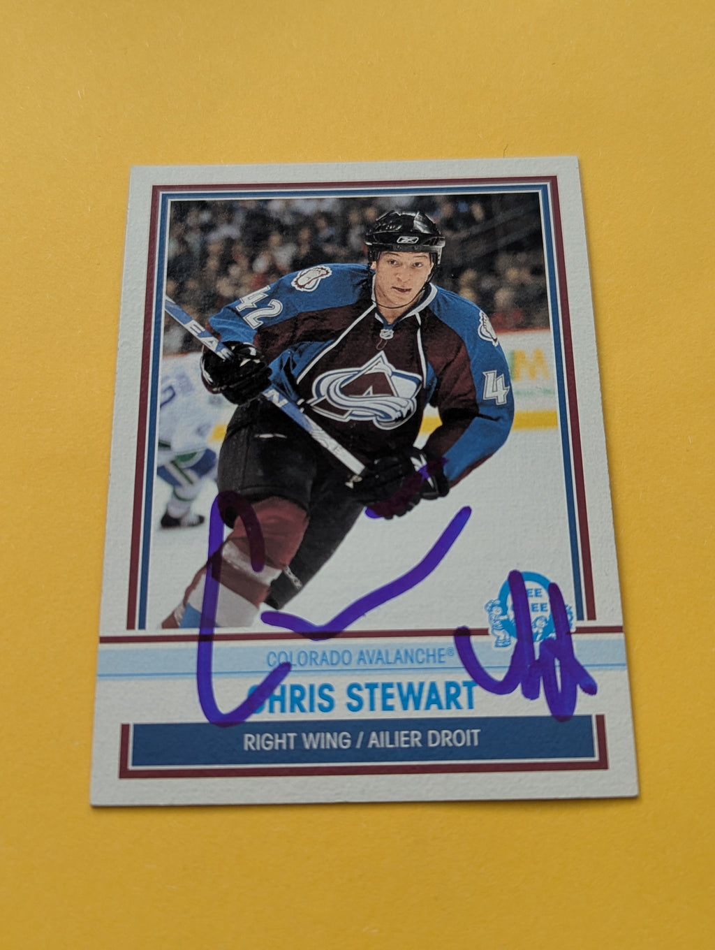 Chris Stewart Signed Colorado Avalanche Card