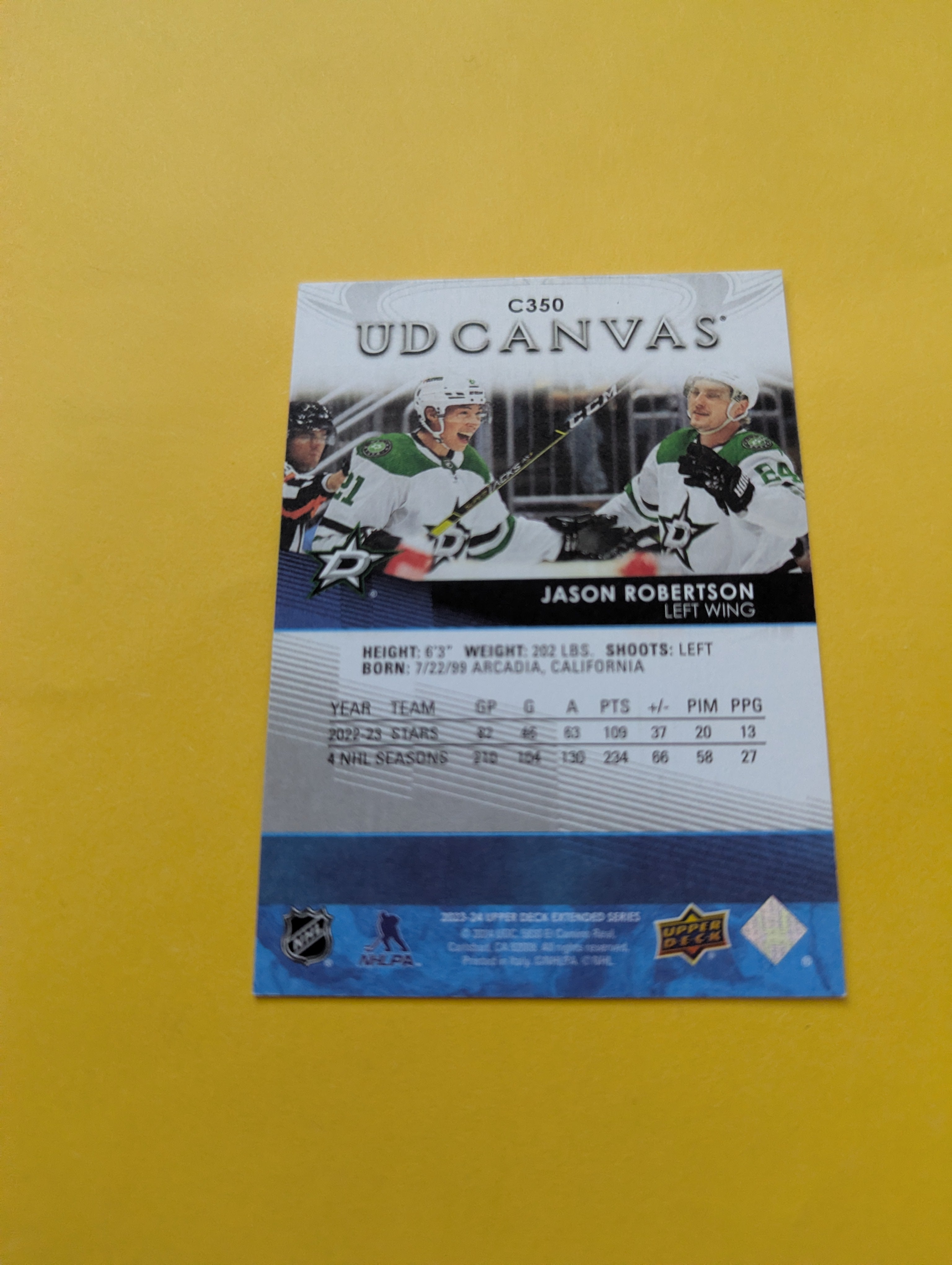 Jason Robertson 23-24 Upper Deck UD Canvas Card