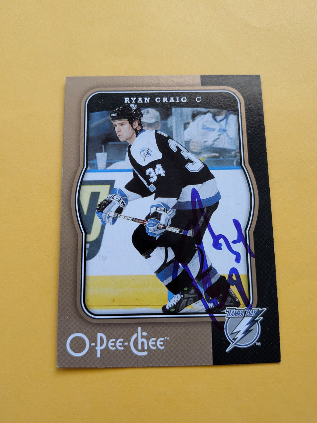 Ryan Craig Signed Tampa Bay Lightning Card A