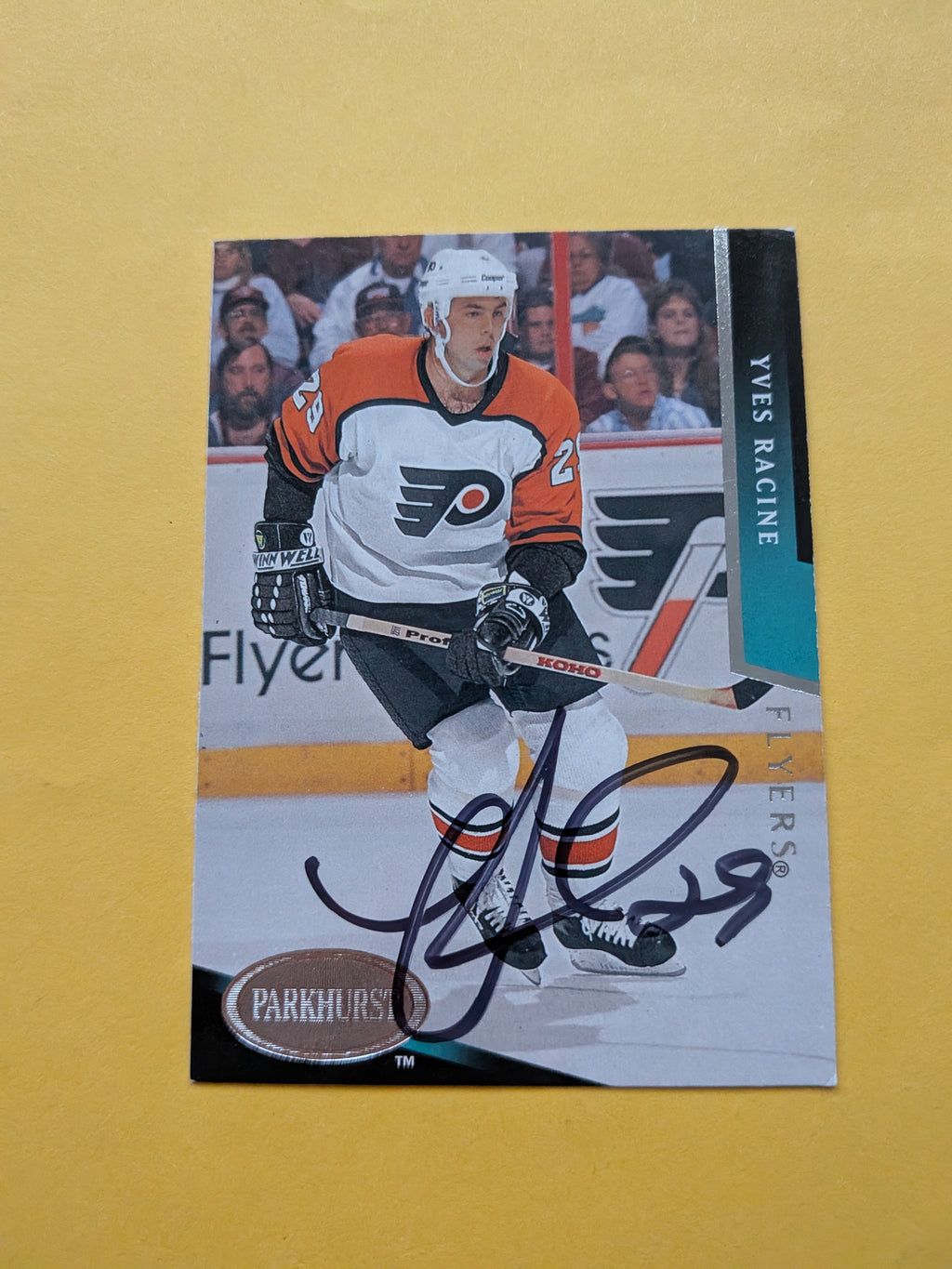 Yves Racine Signed Philadelphia Flyers Card A