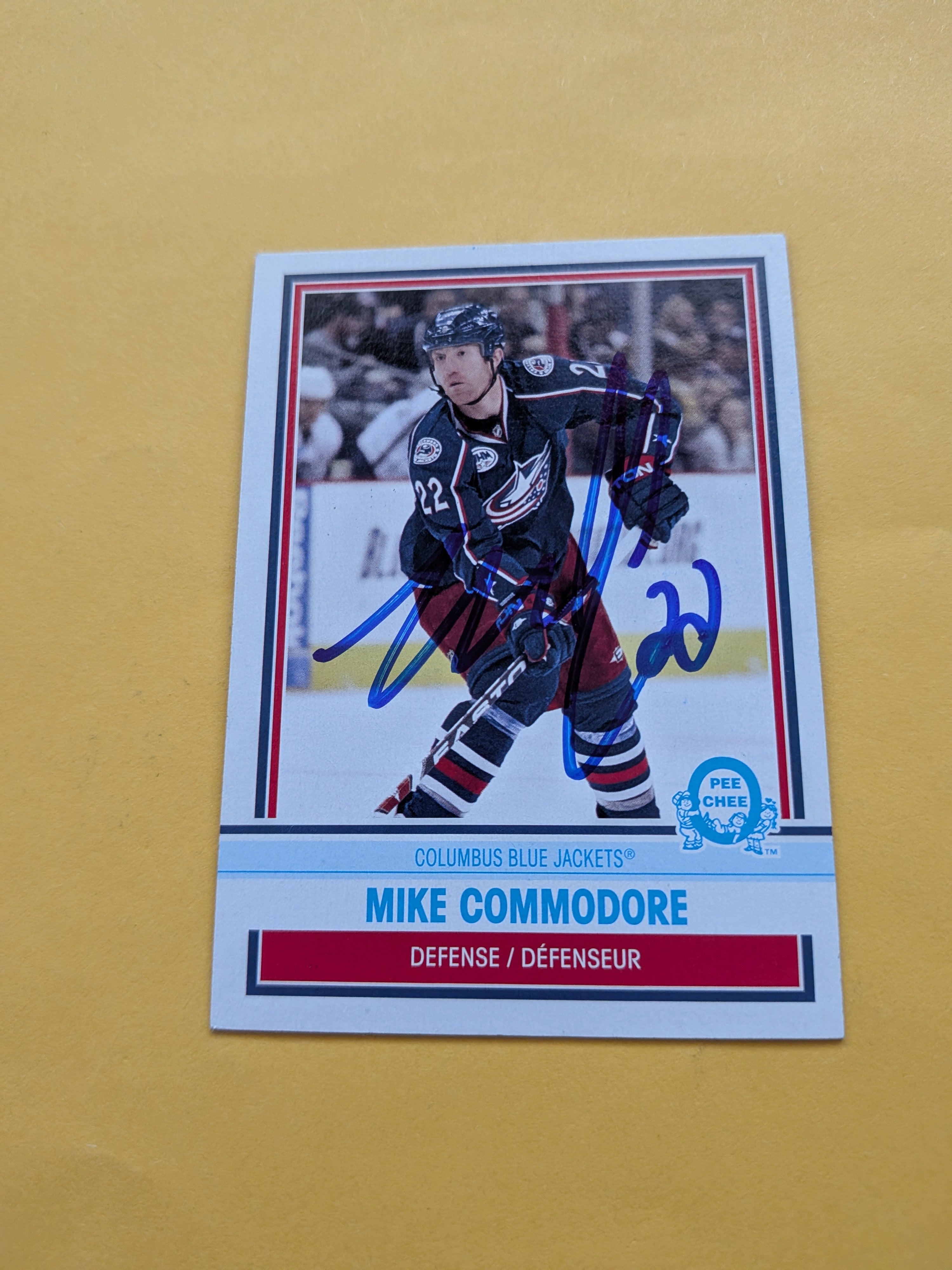 Mike Commodore Signed Columbus Blue Jackets Card D