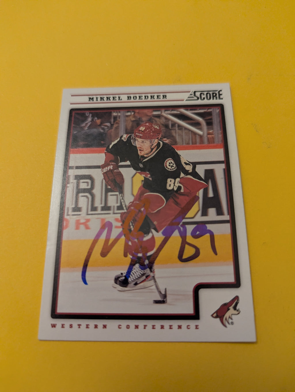 Mikkel Boedker Signed Arizona Coyotes Card