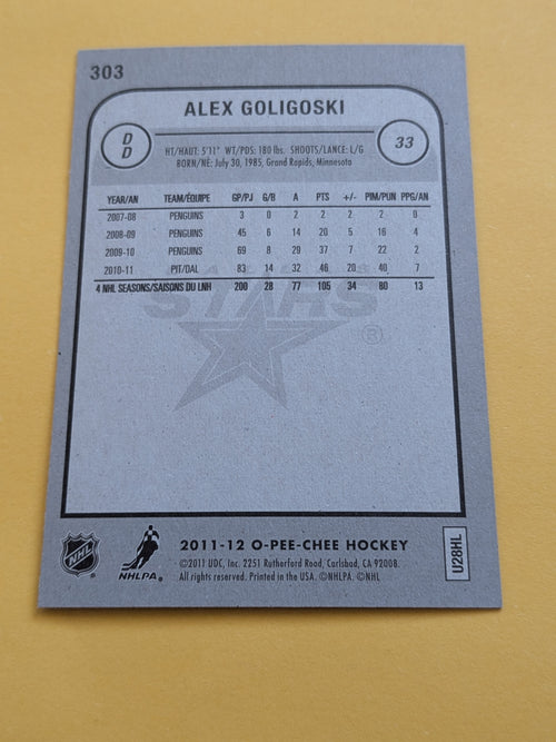 Alex Goligoski Signed Dallas Stars Card B