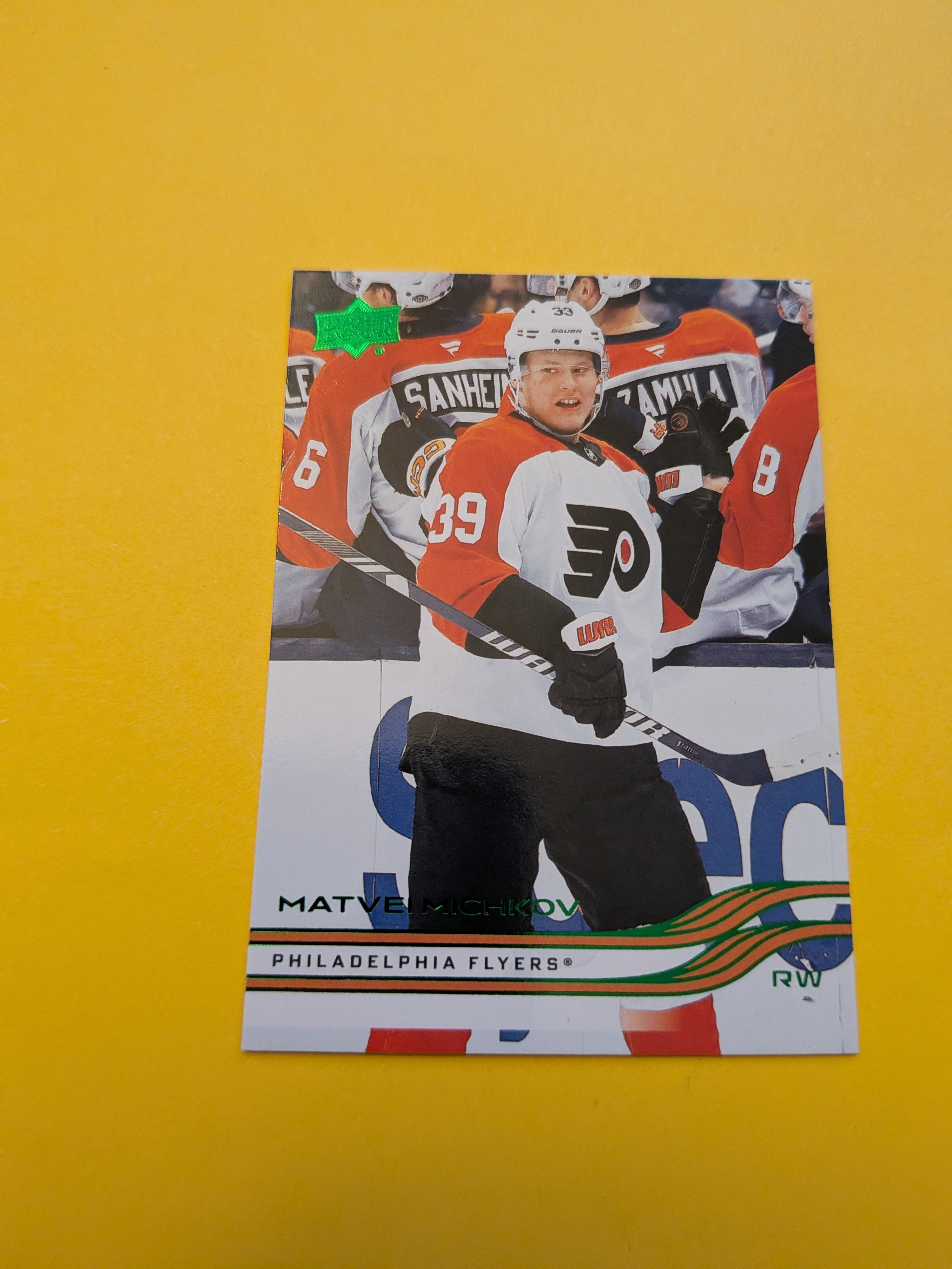 Matvei Michkov 25-26 Upper Deck Green Holiday Card