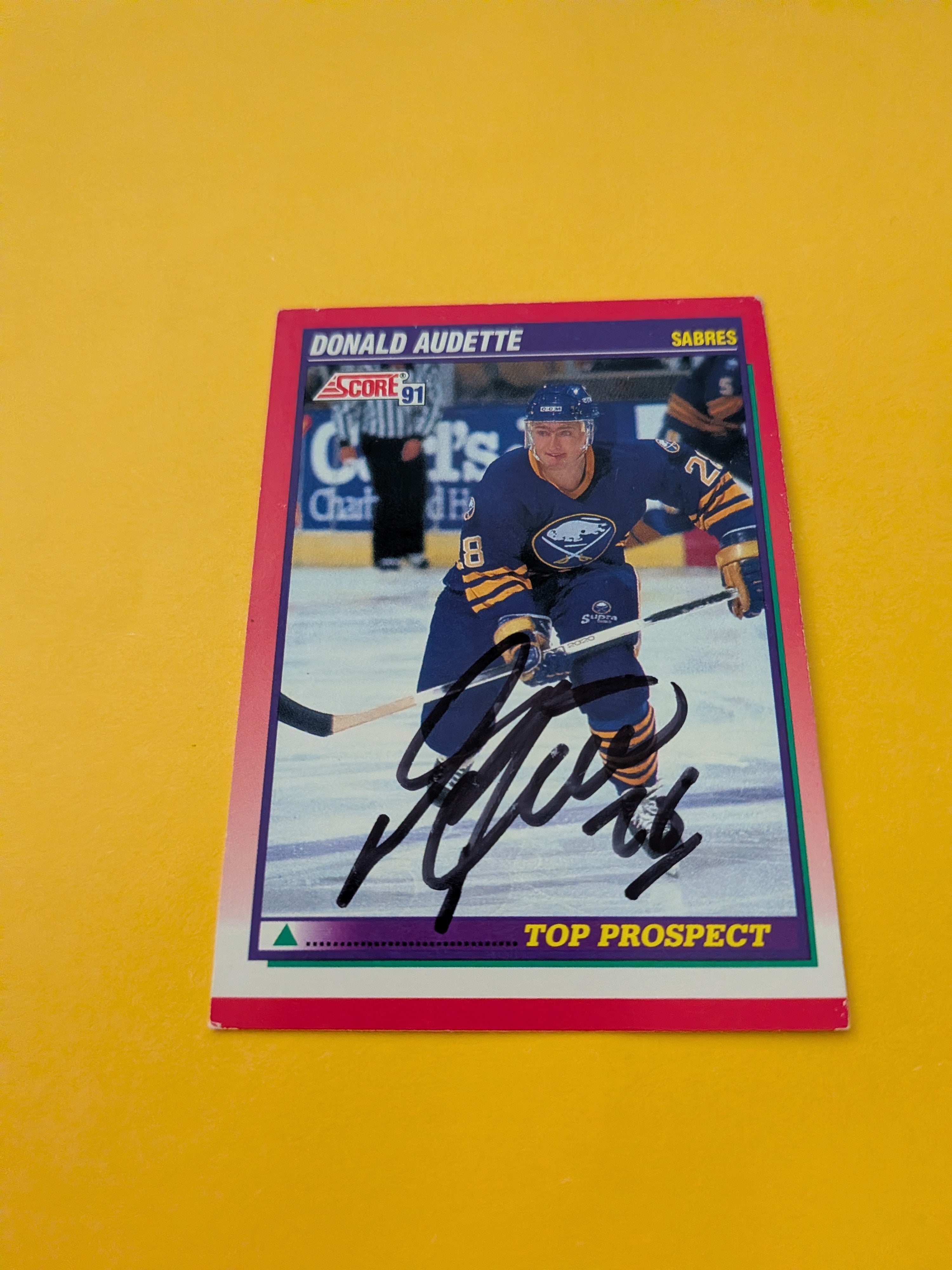Donald Audette Signed Buffalo Sabres Card G