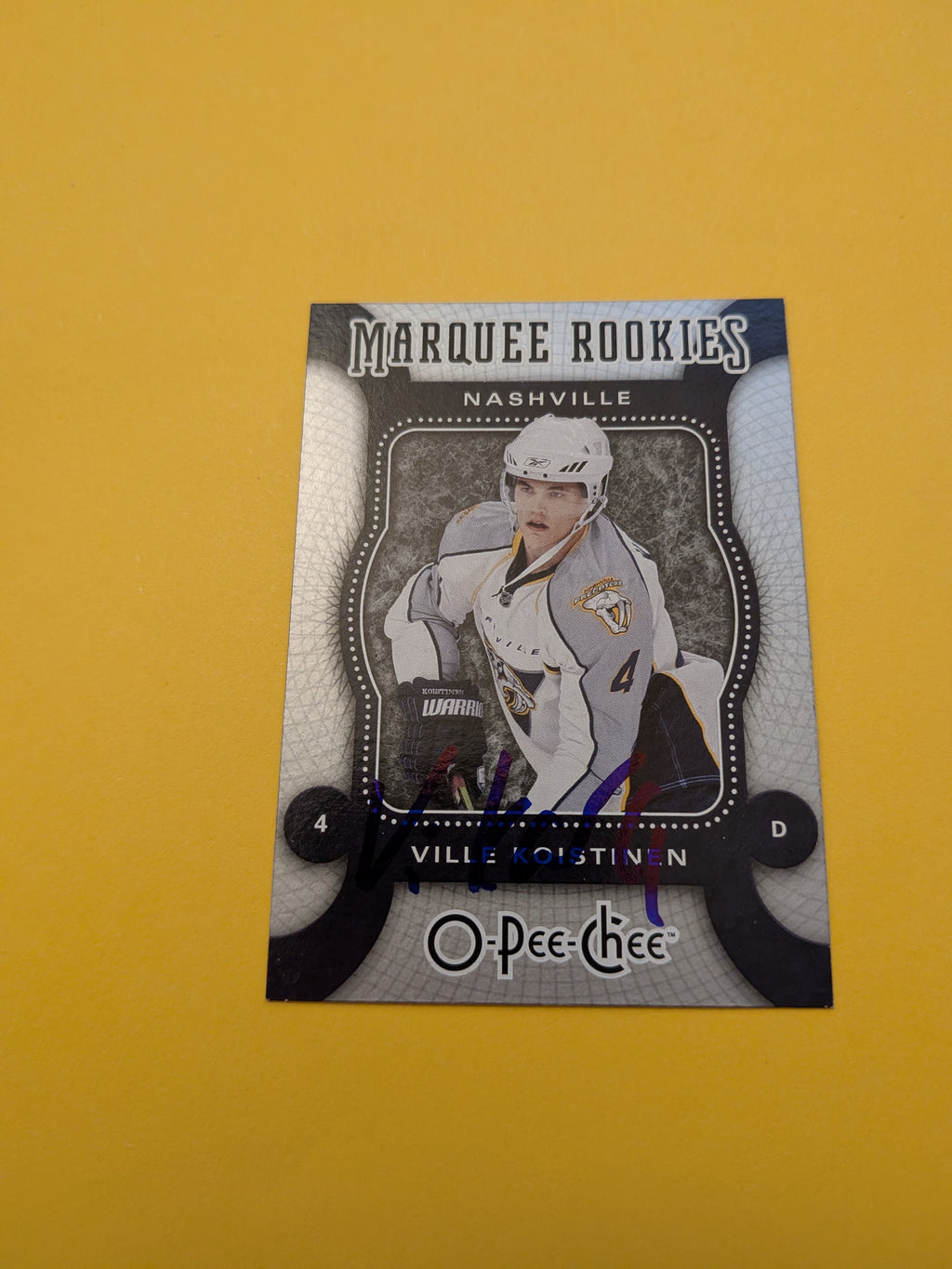 Ville Koistinen Signed Nashville Predators Card A
