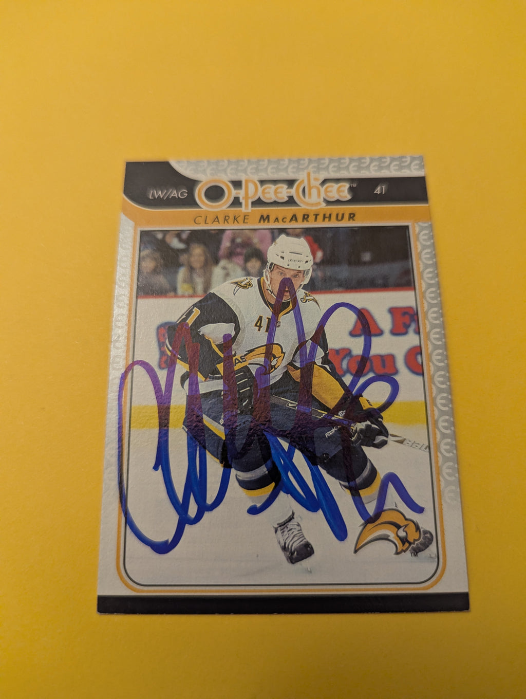 Clarke MacArthur Signed Buffalo Sabres Card