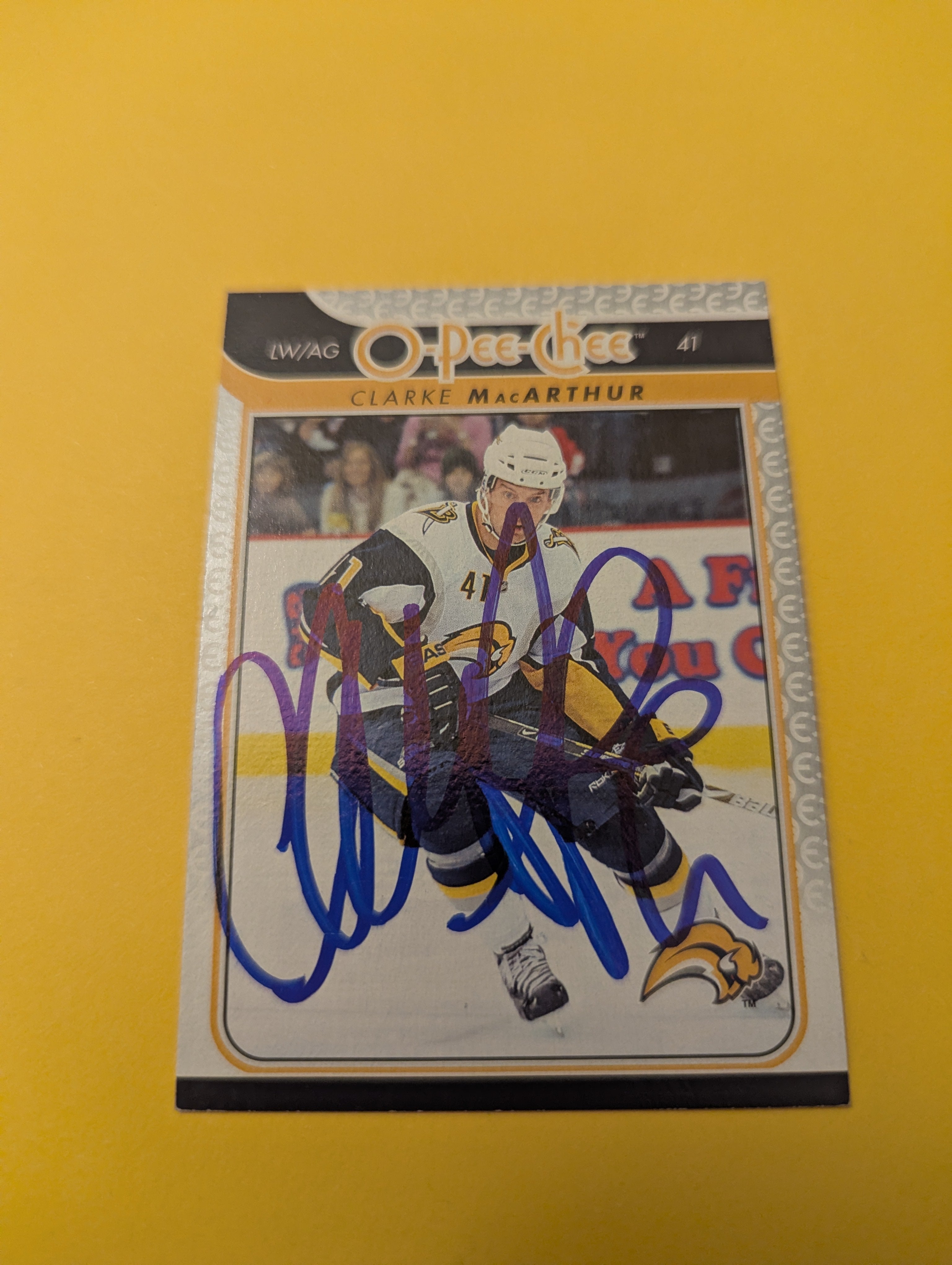 Clarke MacArthur Signed Buffalo Sabres Card