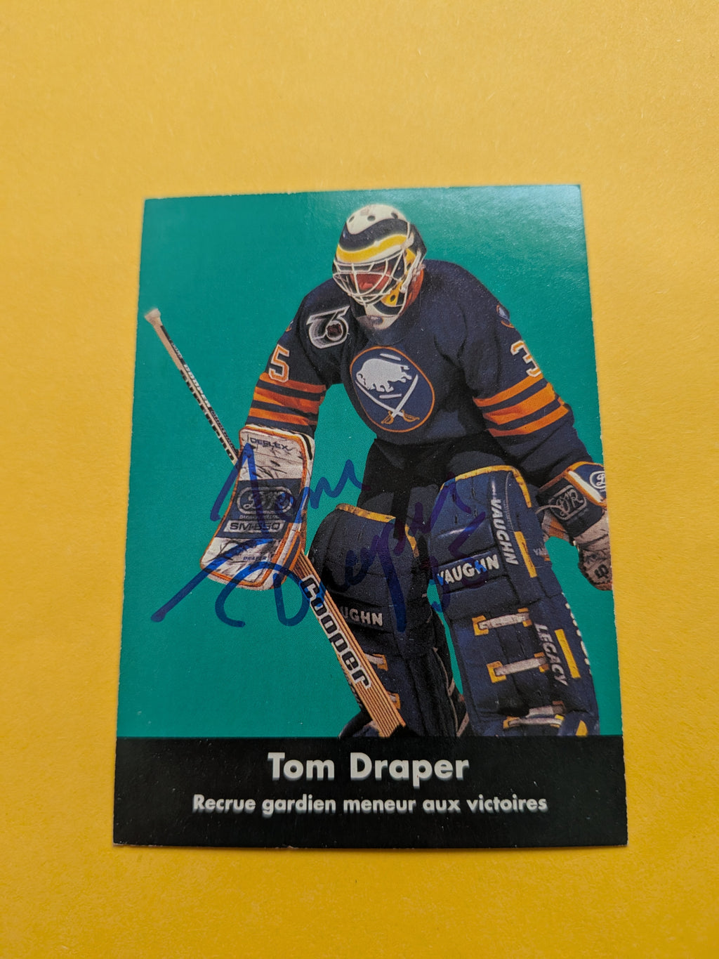 Tom Draper Signed Buffalo Sabres Card B