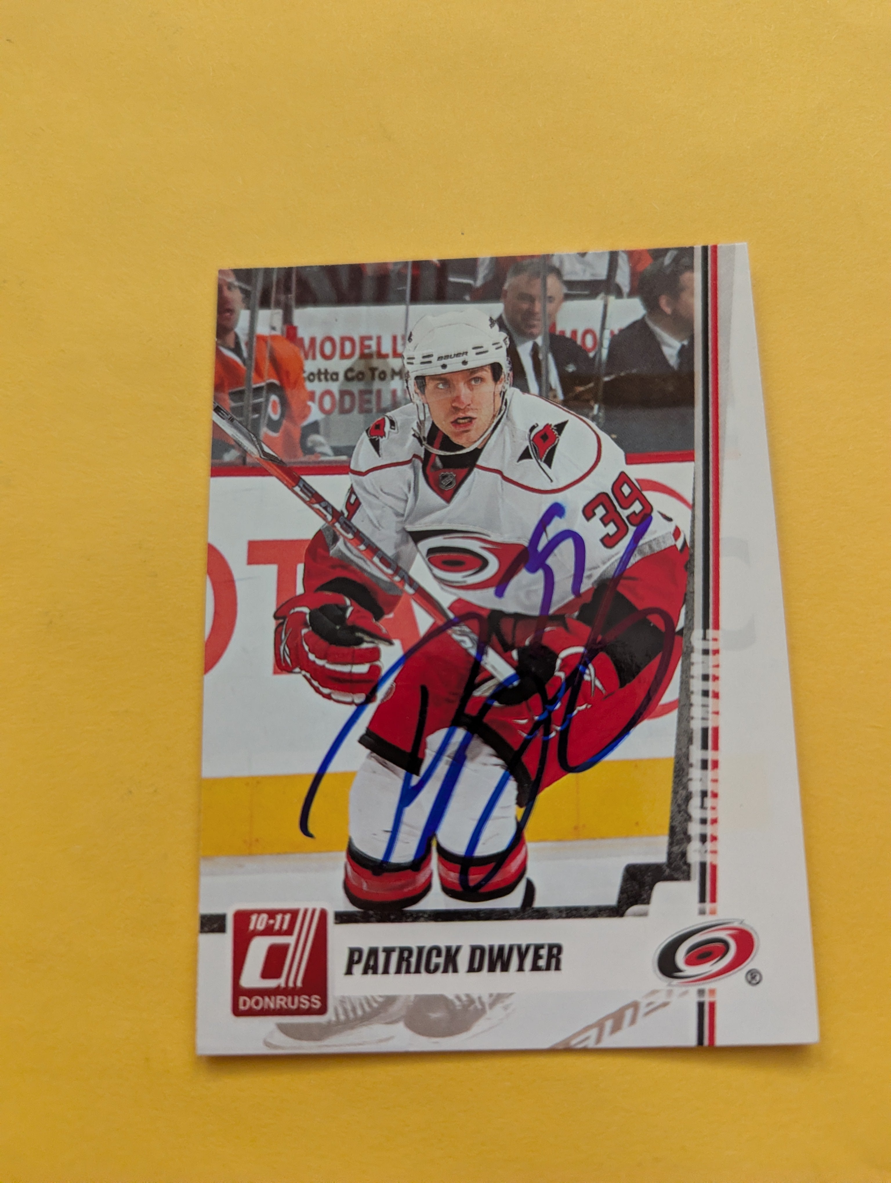 Patrick Dwyer Signed Carolina Hurricanes Card A