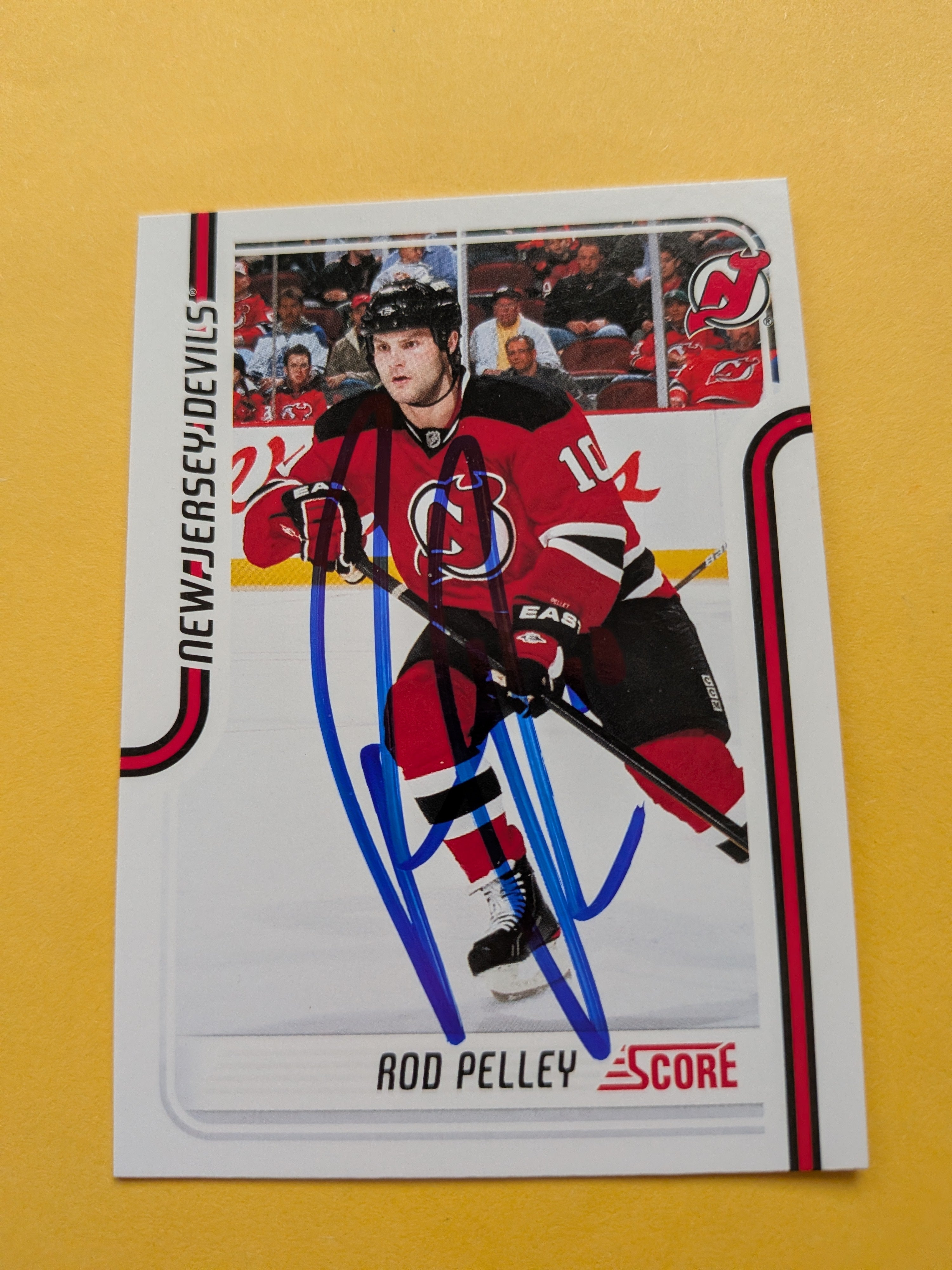 Rod Pelley Signed New Jersey Devils Card B