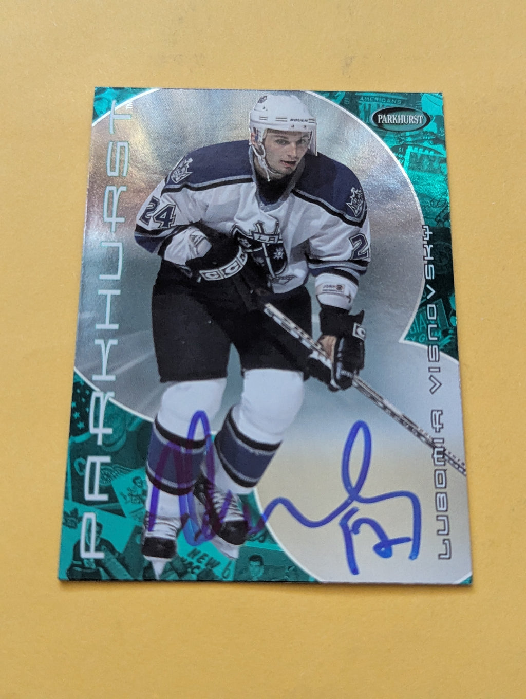 Lubomir Visnovsky Signed Los Angeles Kings Card A