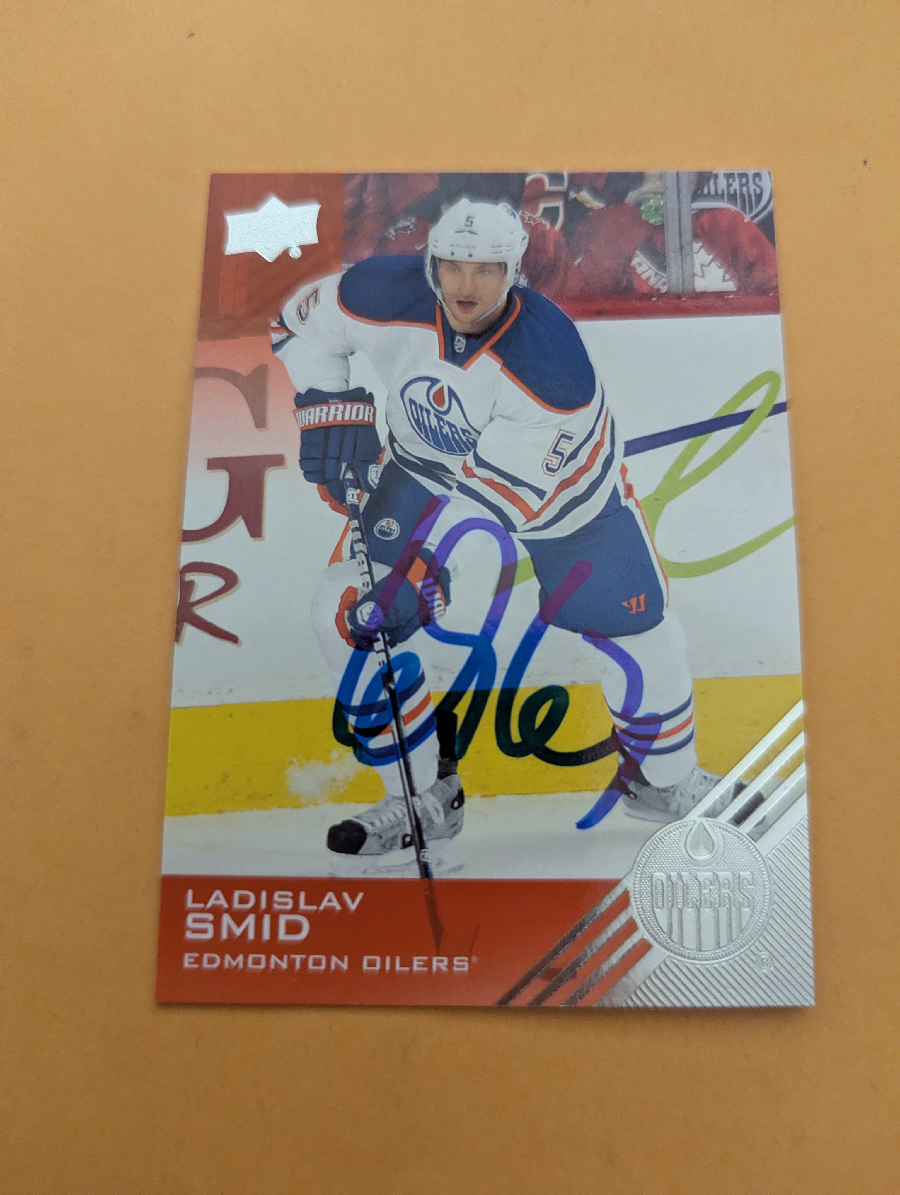 Ladislav Smid Signed Edmonton Oilers Card