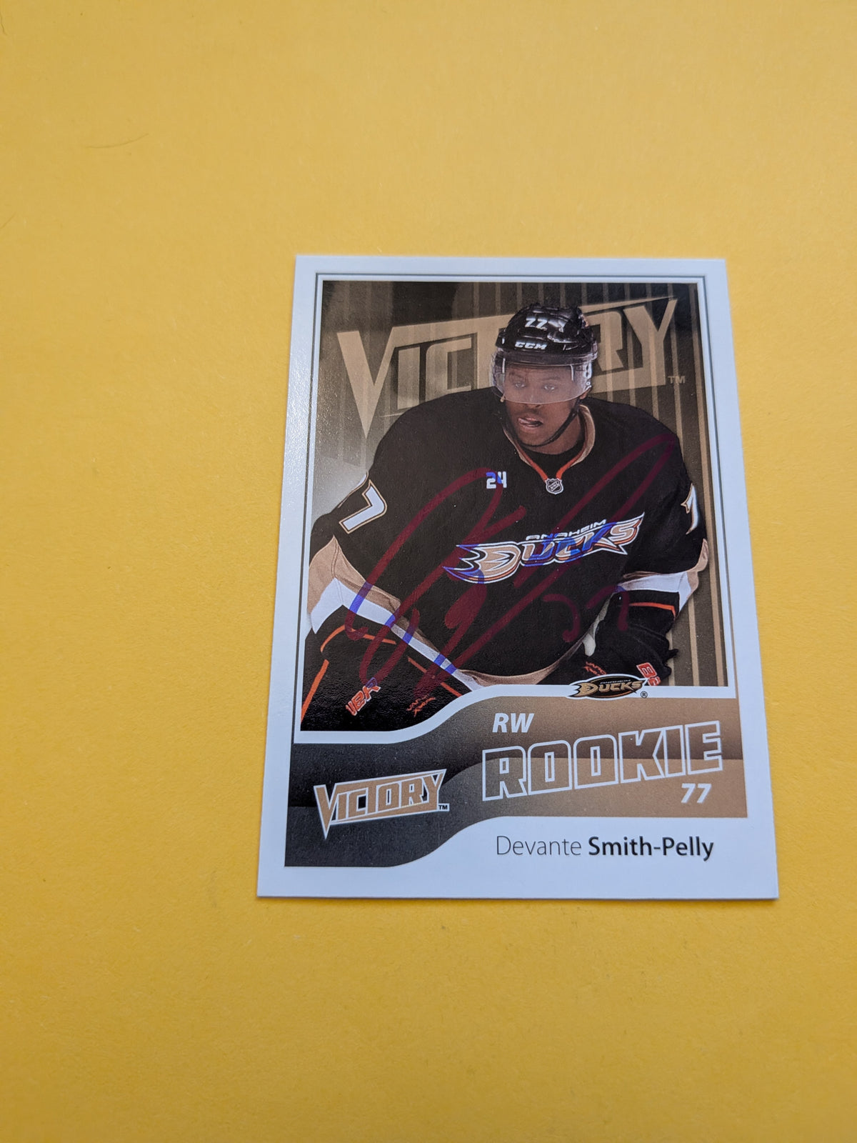 Devante Smith Pelly Signed Anaheim Ducks Rookie Card A